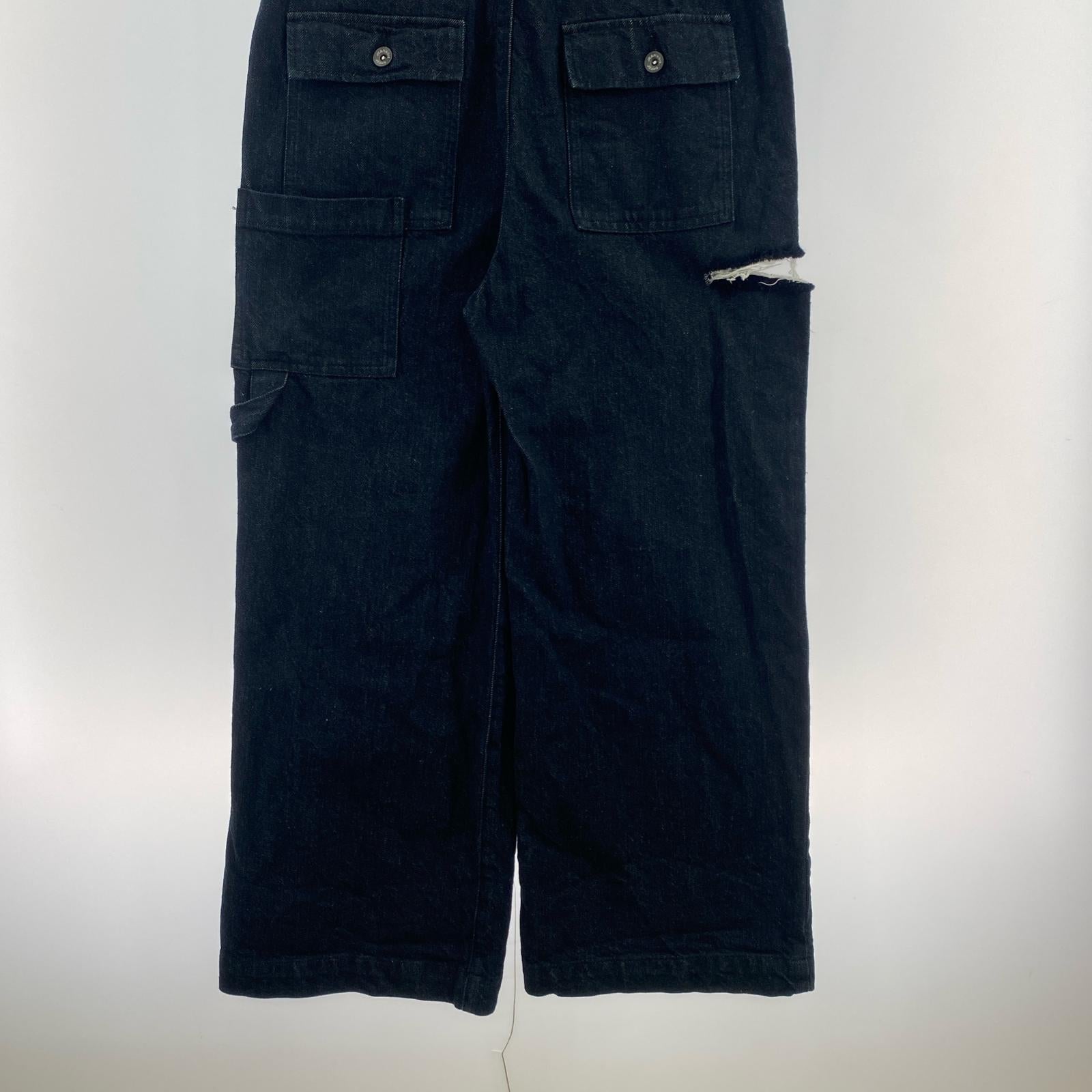 サロペット ダメージ加工オーバーオール M