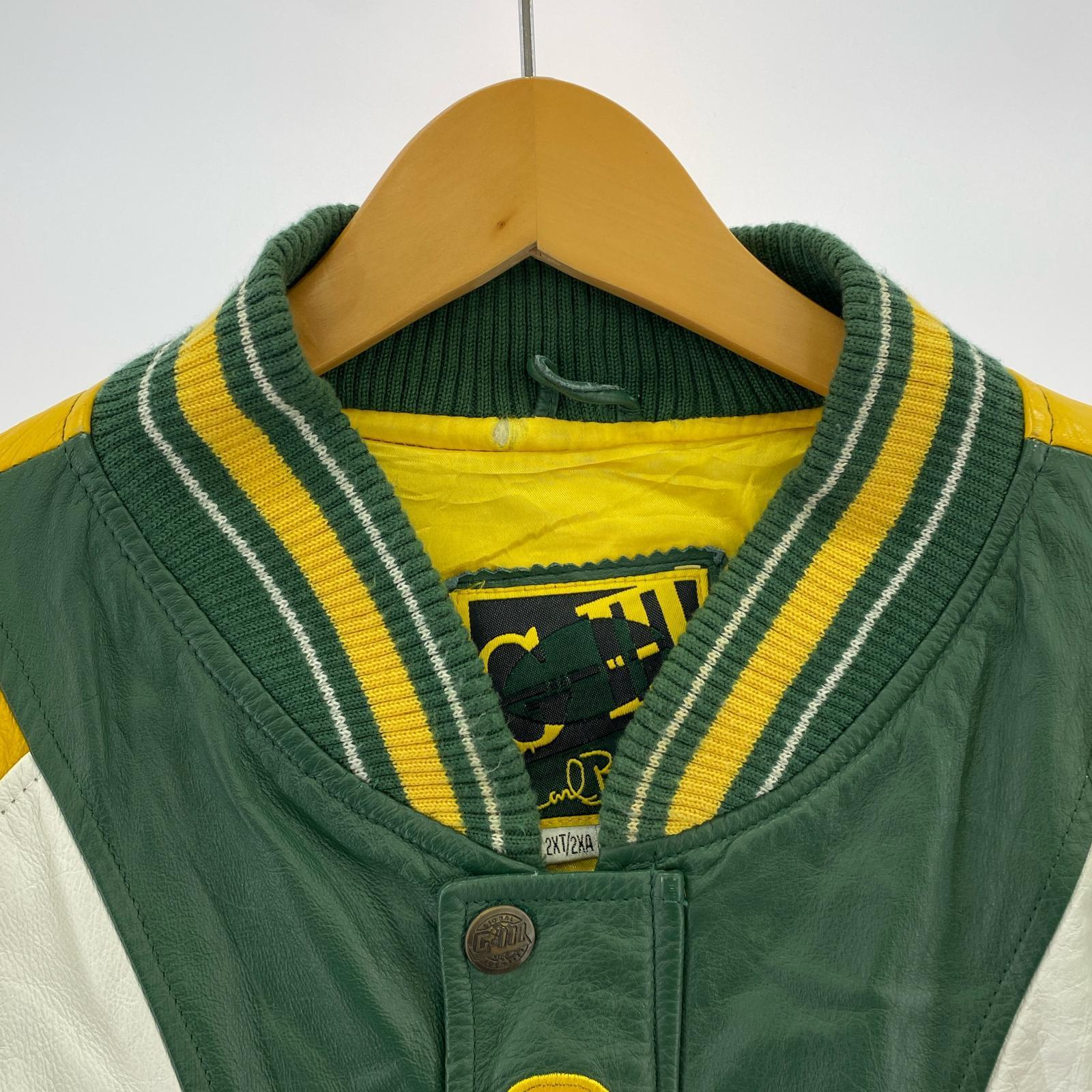 レザージャケット G-III CARL BANKS レザースタジャン (2XL) グリーン グリーン