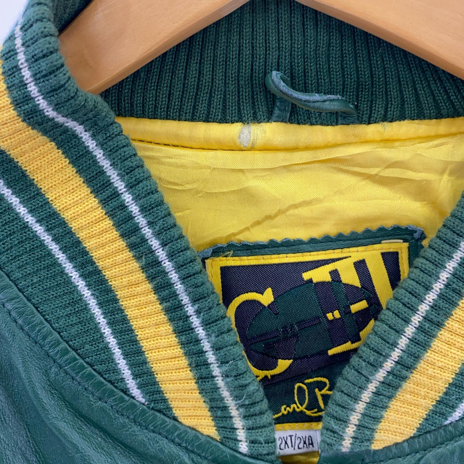 レザージャケット G-III CARL BANKS レザースタジャン (2XL) グリーン グリーン