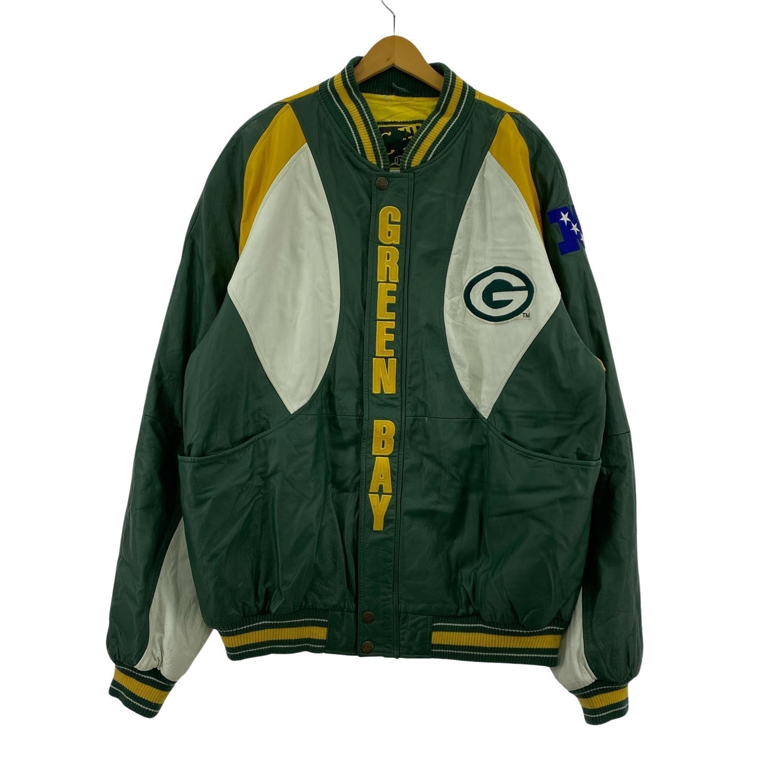 レザージャケット G-III CARL BANKS レザースタジャン (2XL) グリーン グリーン