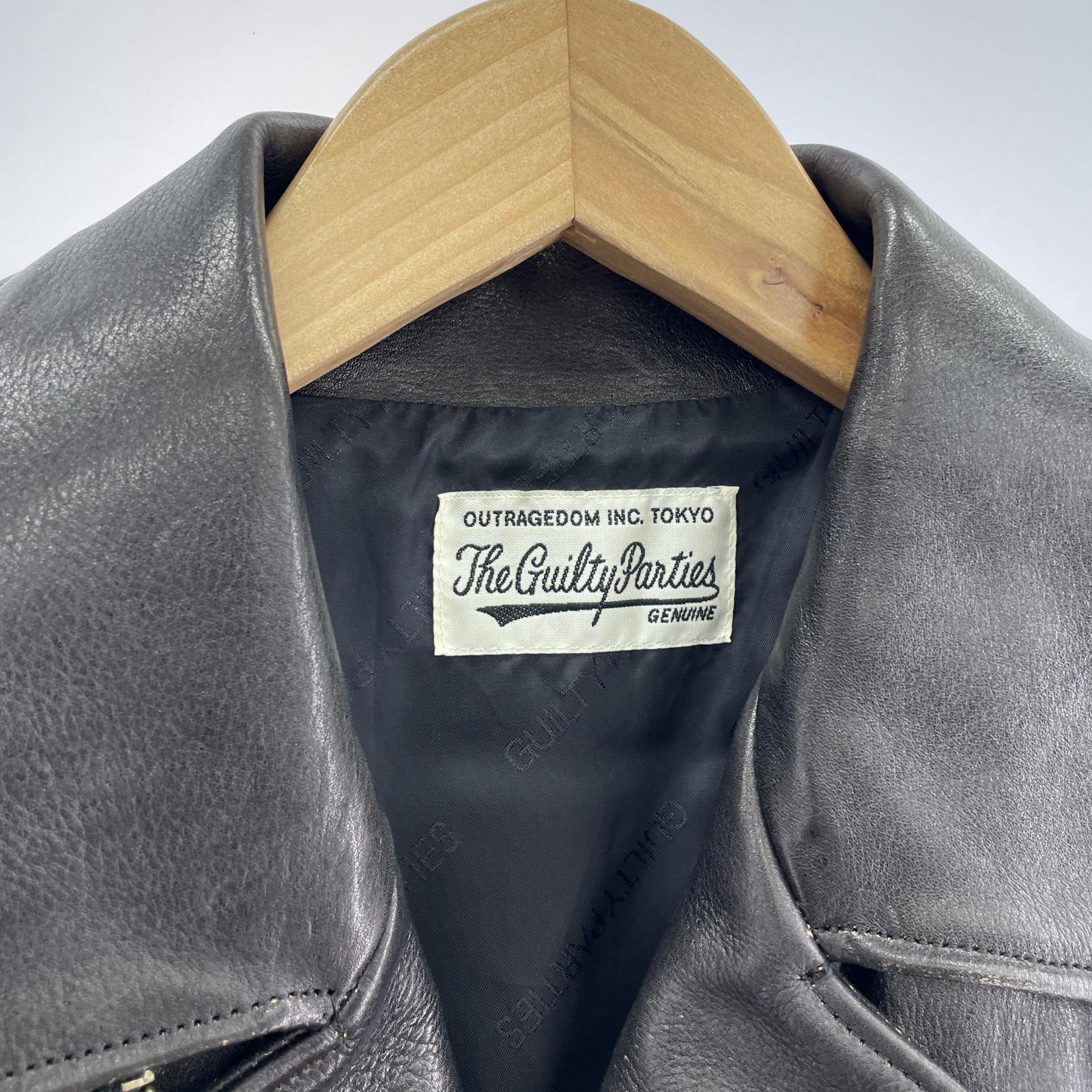 レザージャケット COWHIDE Wライダースジャケット ブラック