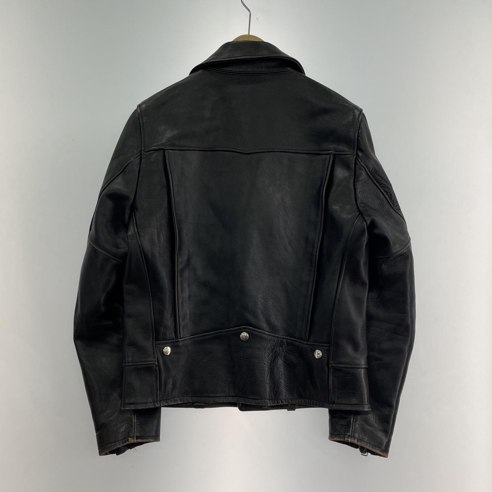 レザージャケット COWHIDE Wライダースジャケット ブラック