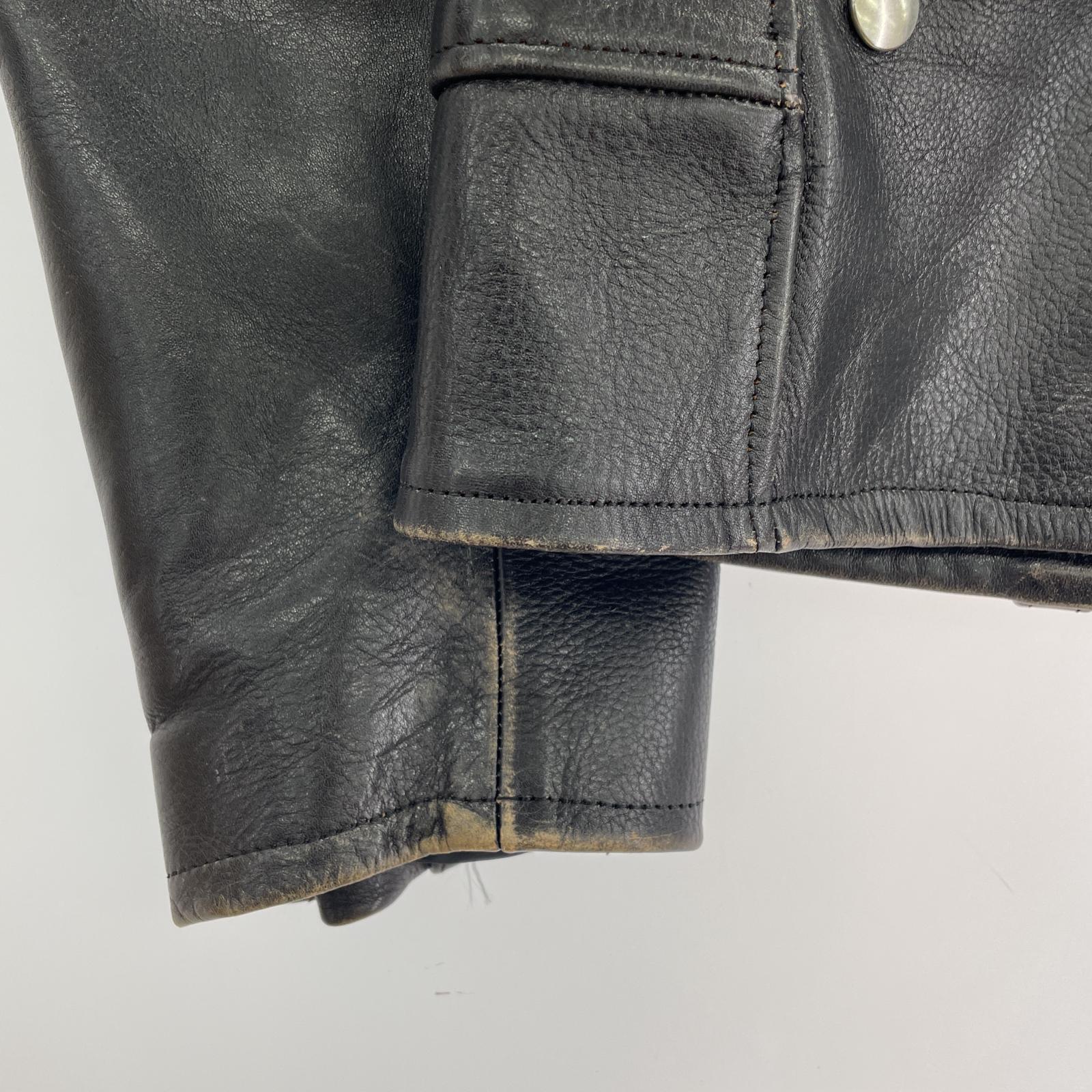 レザージャケット COWHIDE Wライダースジャケット ブラック