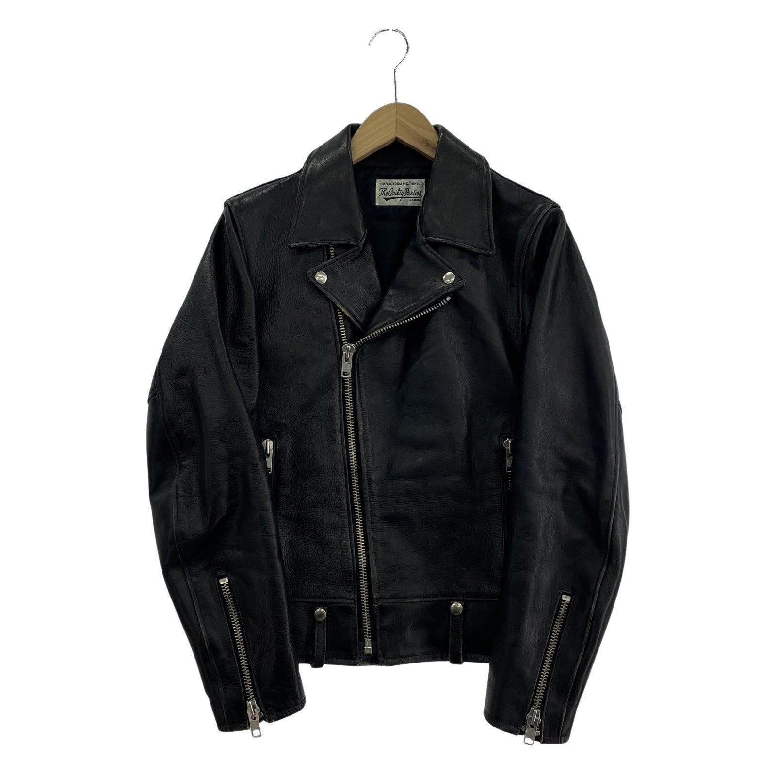 レザージャケット COWHIDE Wライダースジャケット ブラック
