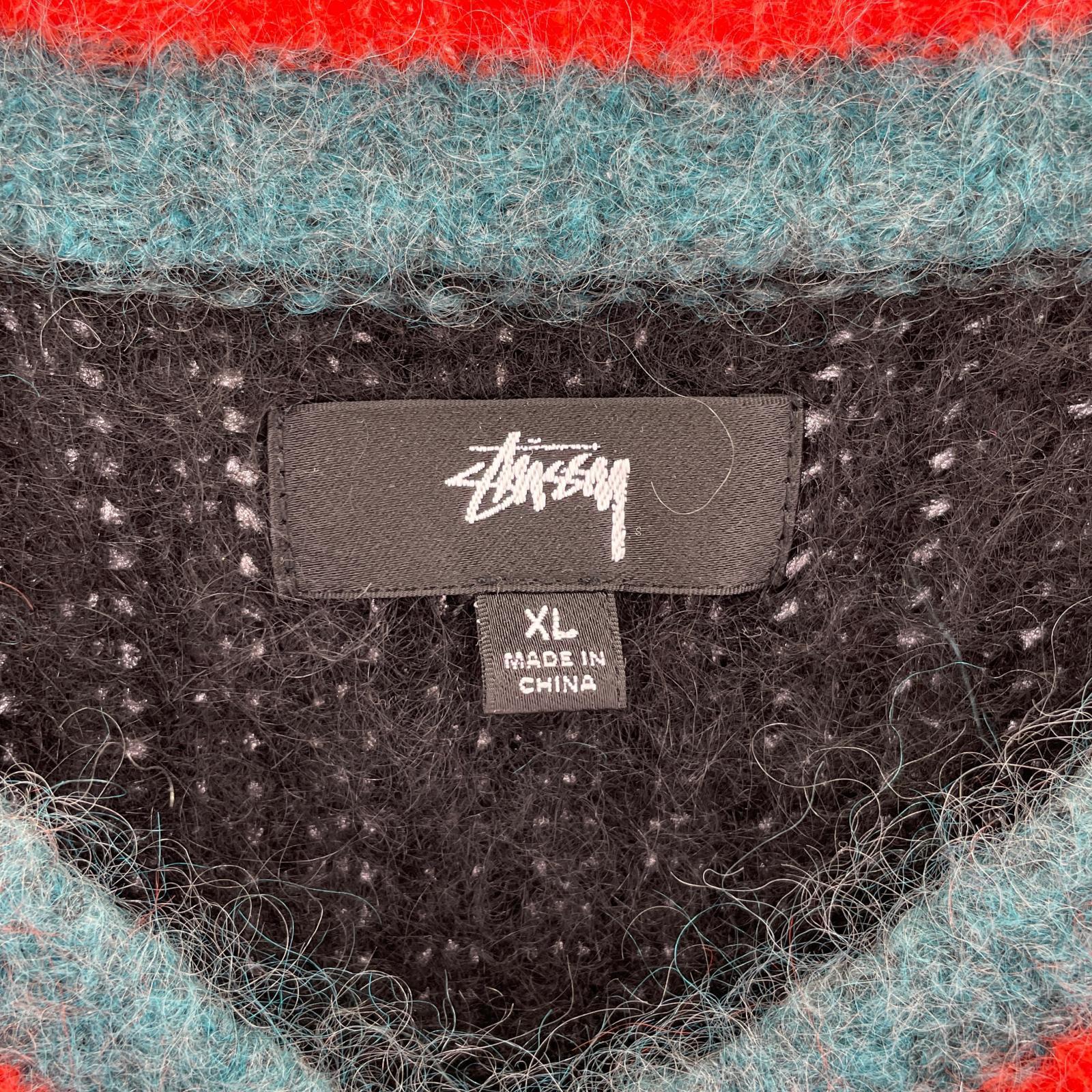 ニット STUSSY モヘア Vネックニット XL ブラック