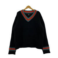 ニット STUSSY モヘア Vネックニット XL ブラック
