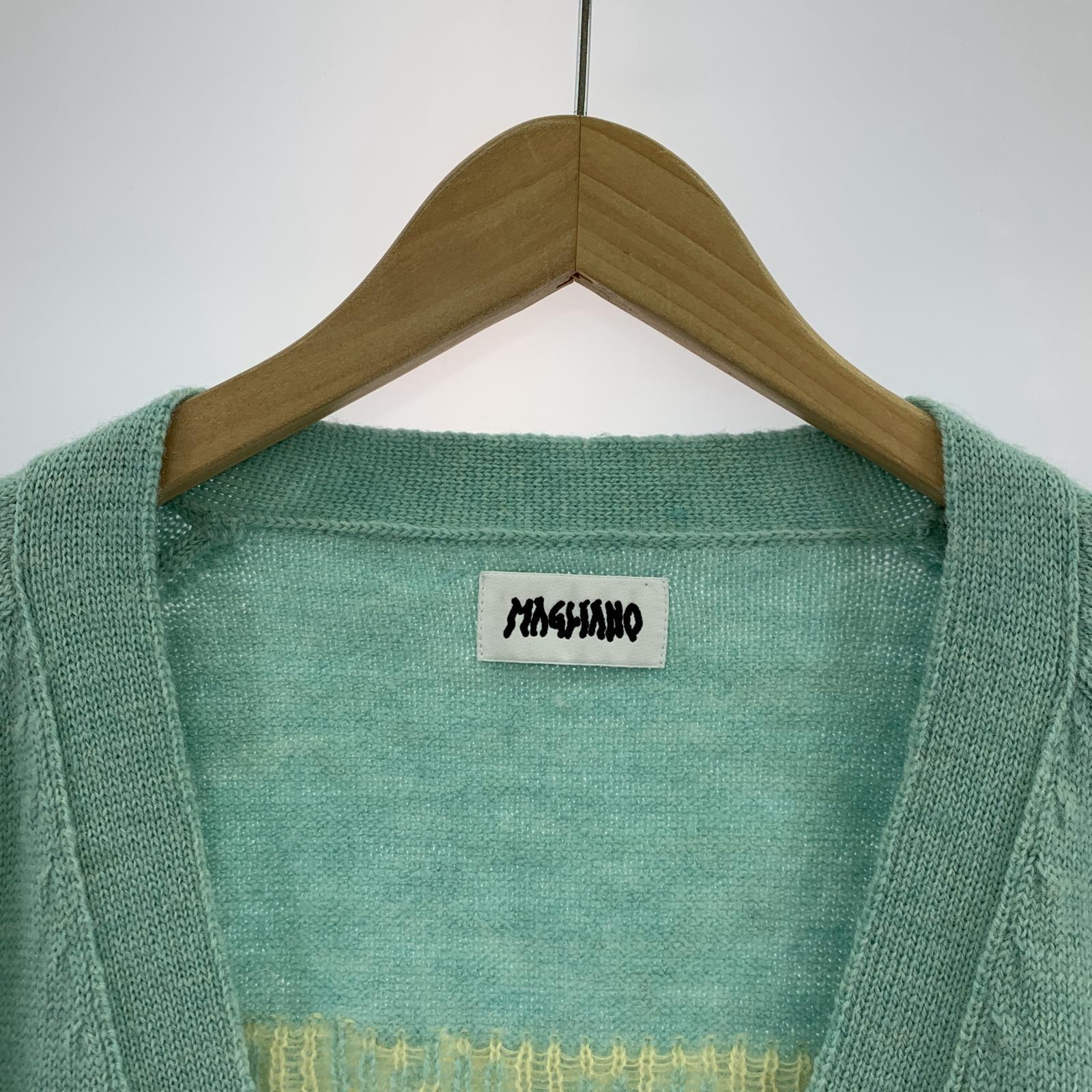カーディガン MAGLIANO ロゴカーディガン 青