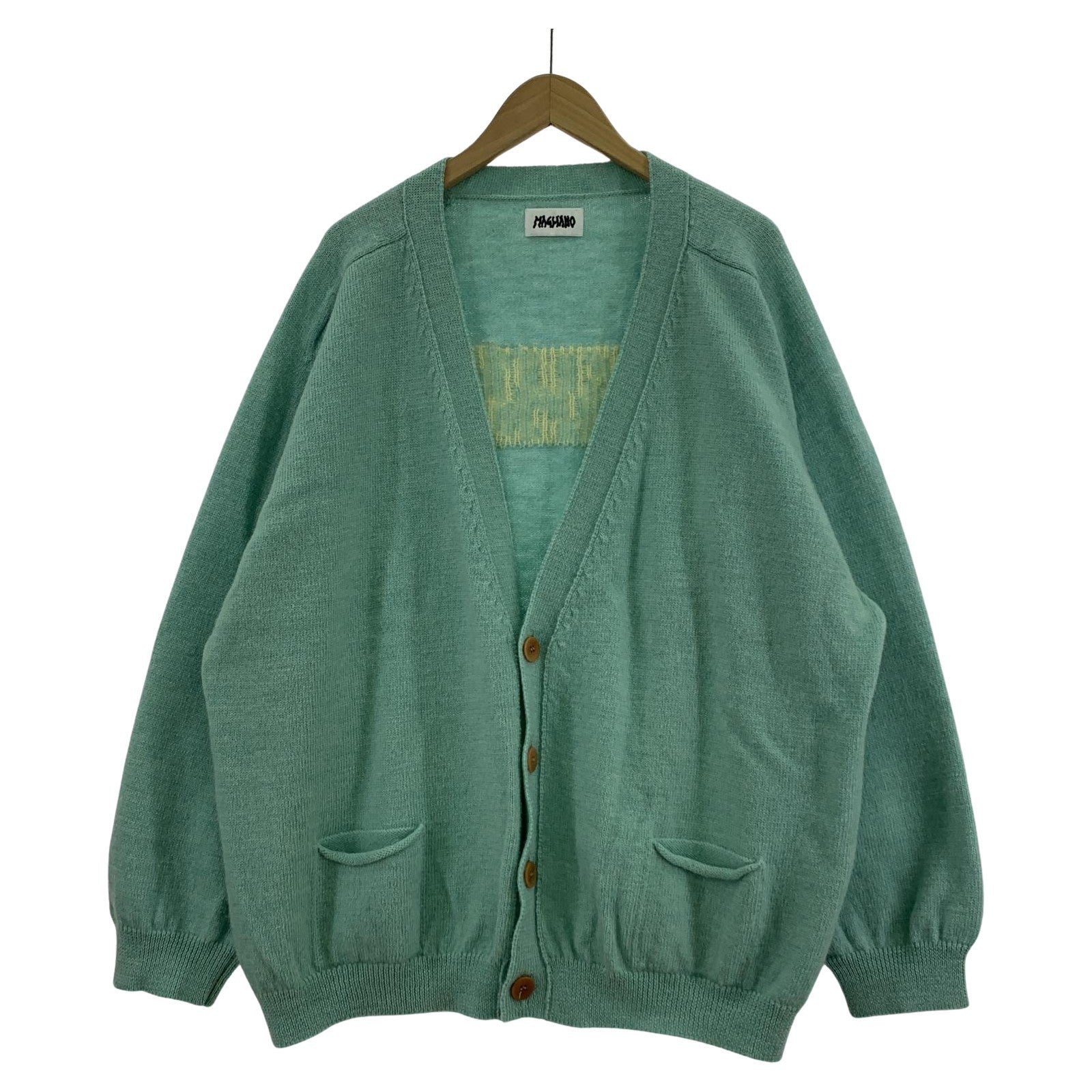 カーディガン MAGLIANO ロゴカーディガン 青