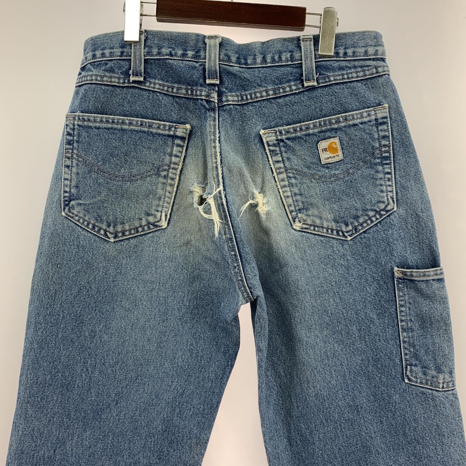 デニムパンツ ダブルニーペインターデニム W34 ブルー