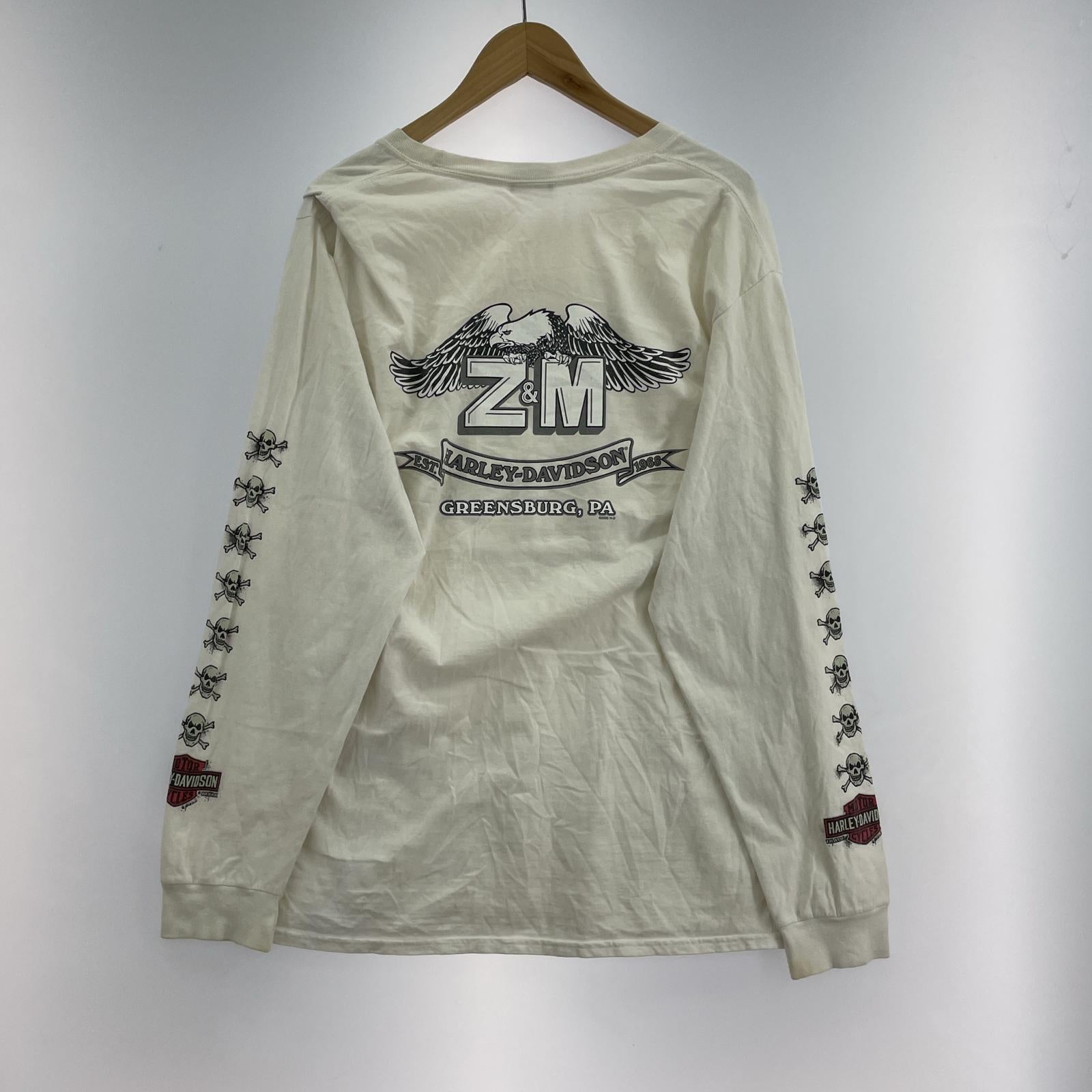 長袖Tシャツ 白 L スカル L ホワイト