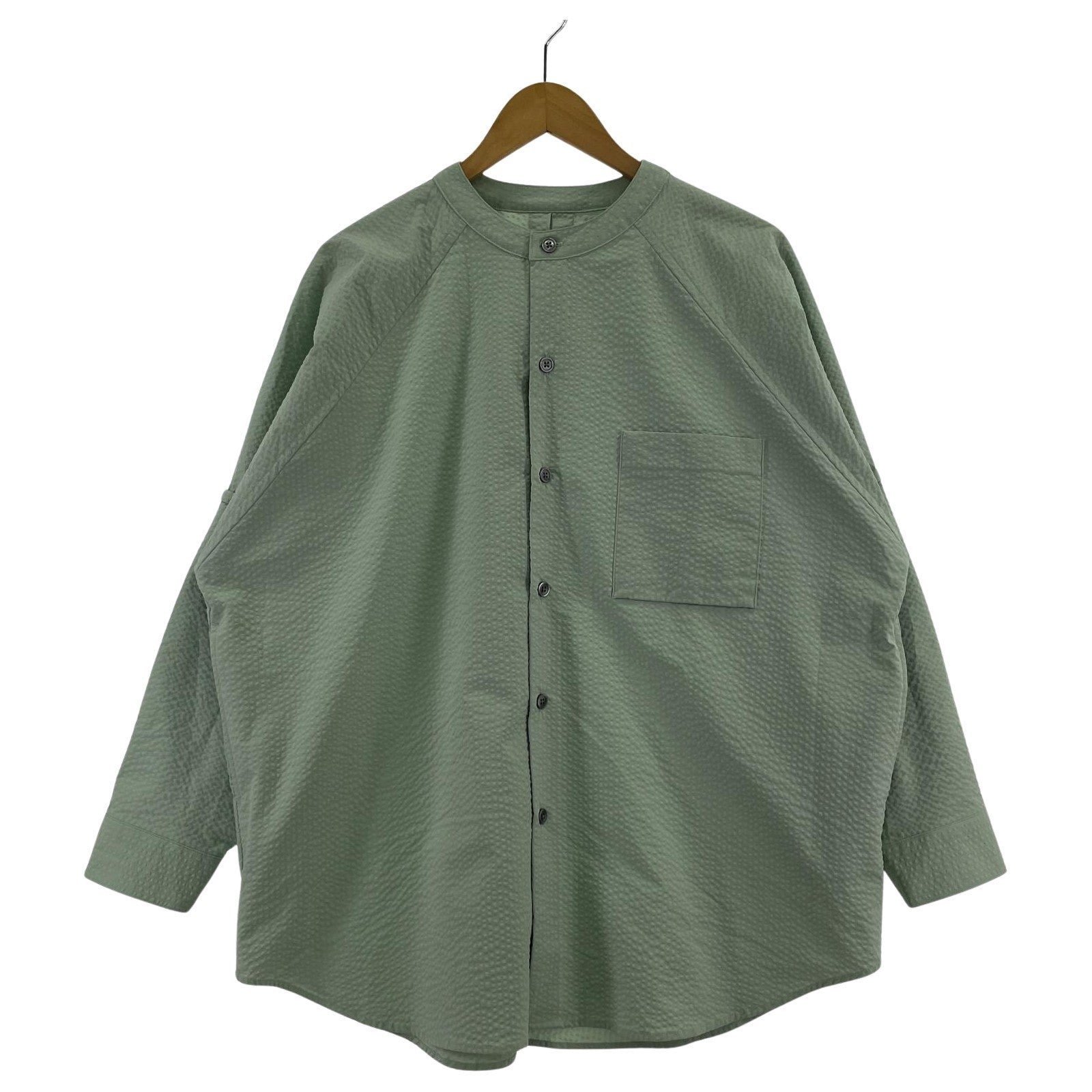 長袖シャツ W L/S Seersucker Shirts 緑 グリーン