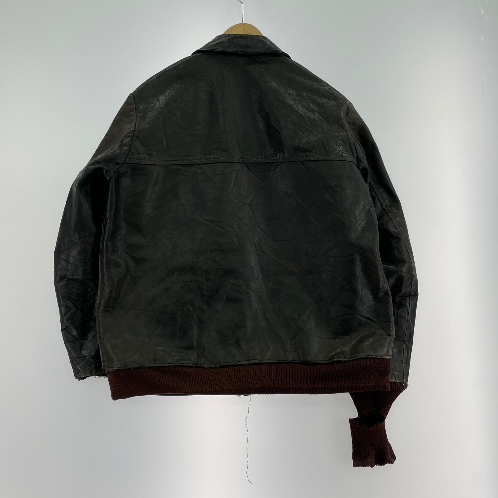 レザージャケット 50’s ユーロレザー リブジャン ブラック