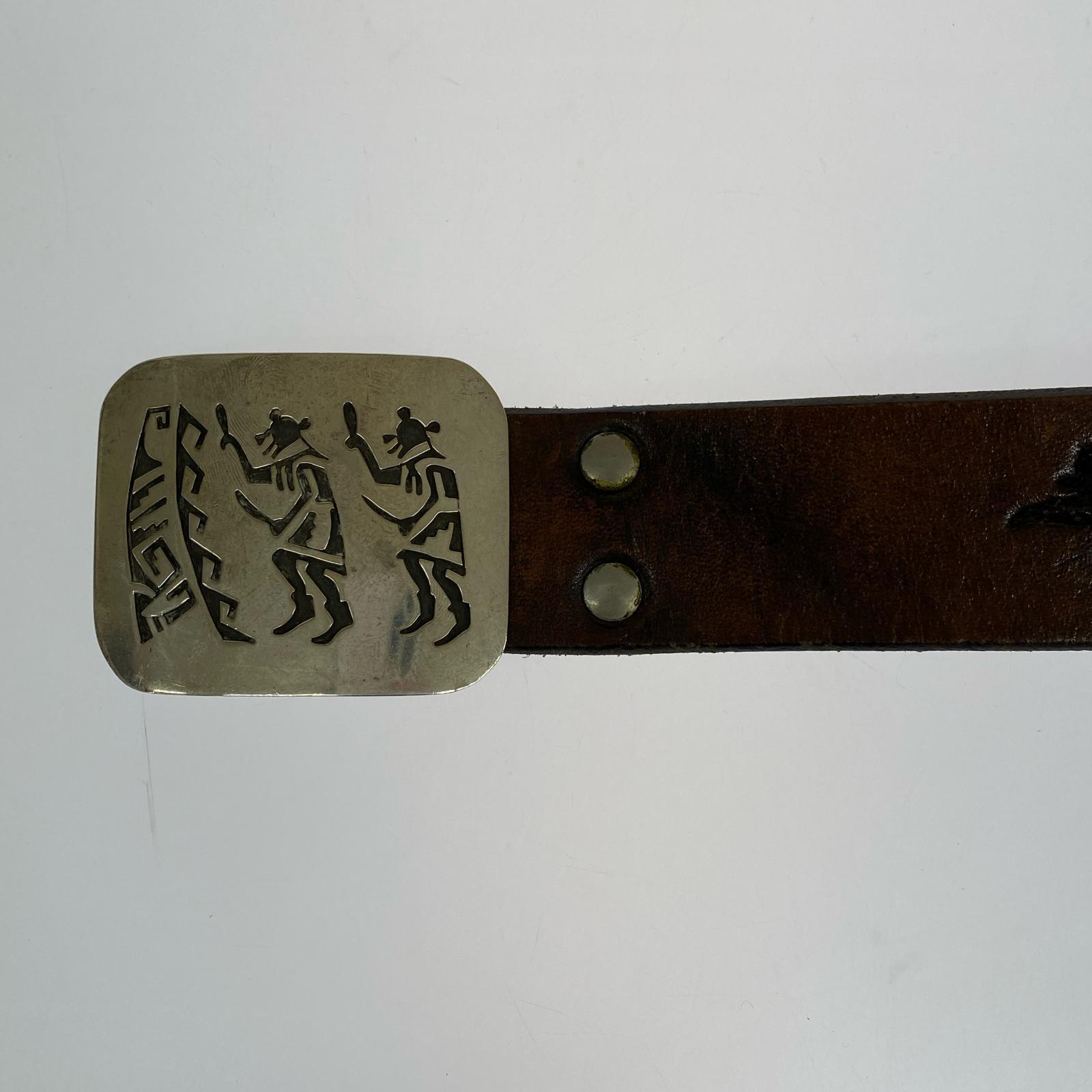 その他アクセサリー ホピ族 hopi シルバーバックル レザーベルト ブラウン