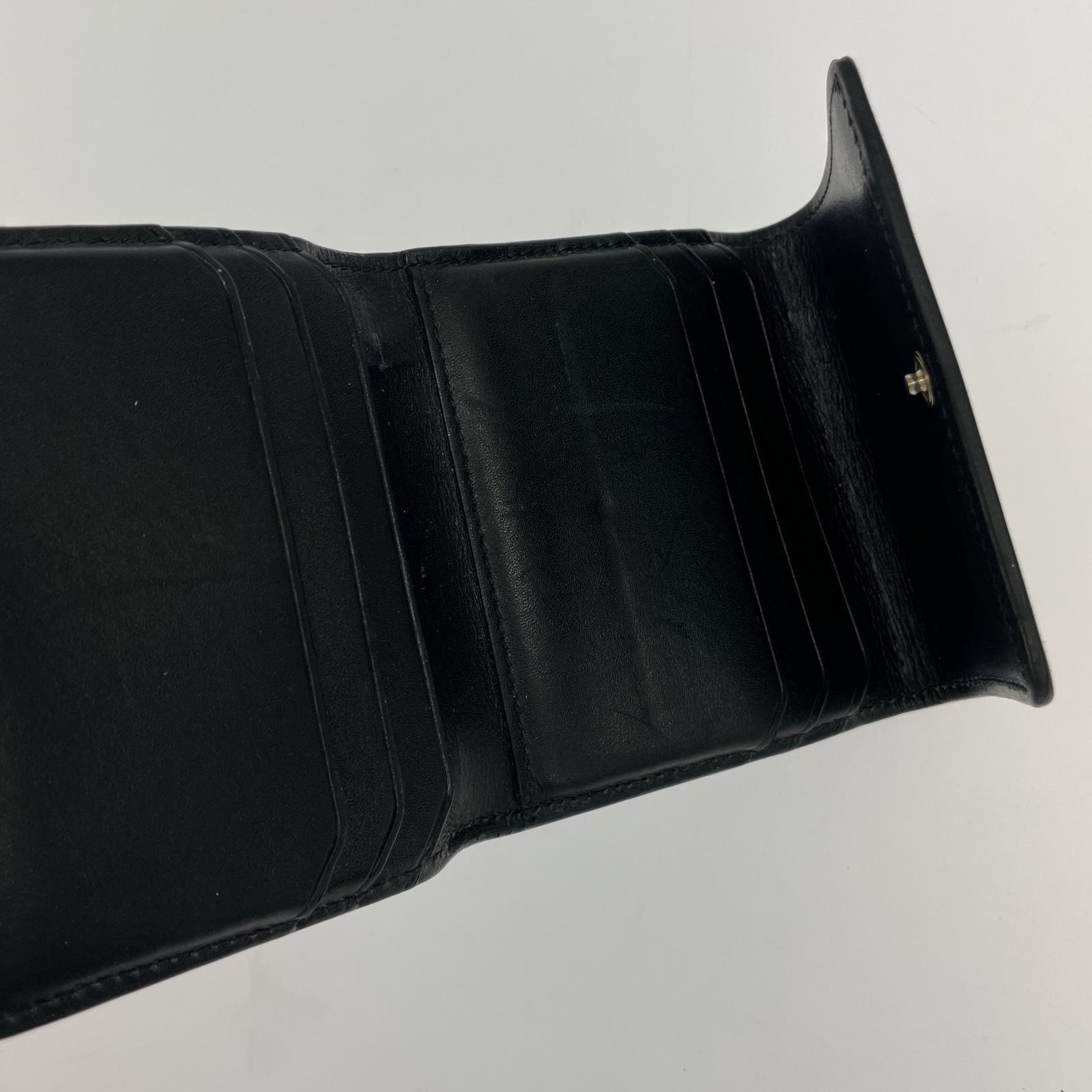 コンパクトウォレット 三つ折り財布 ブラック