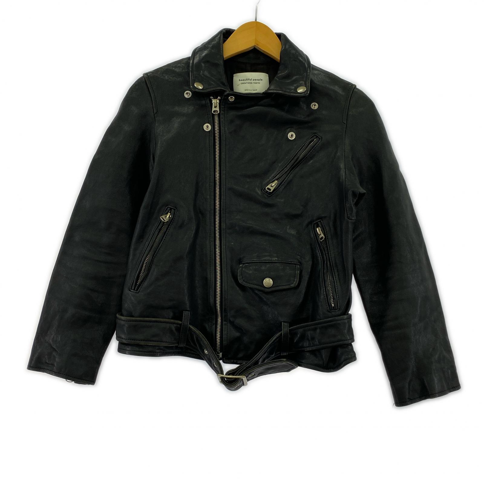 ライダースジャケット shrink leather riders jacket 140 ブラック