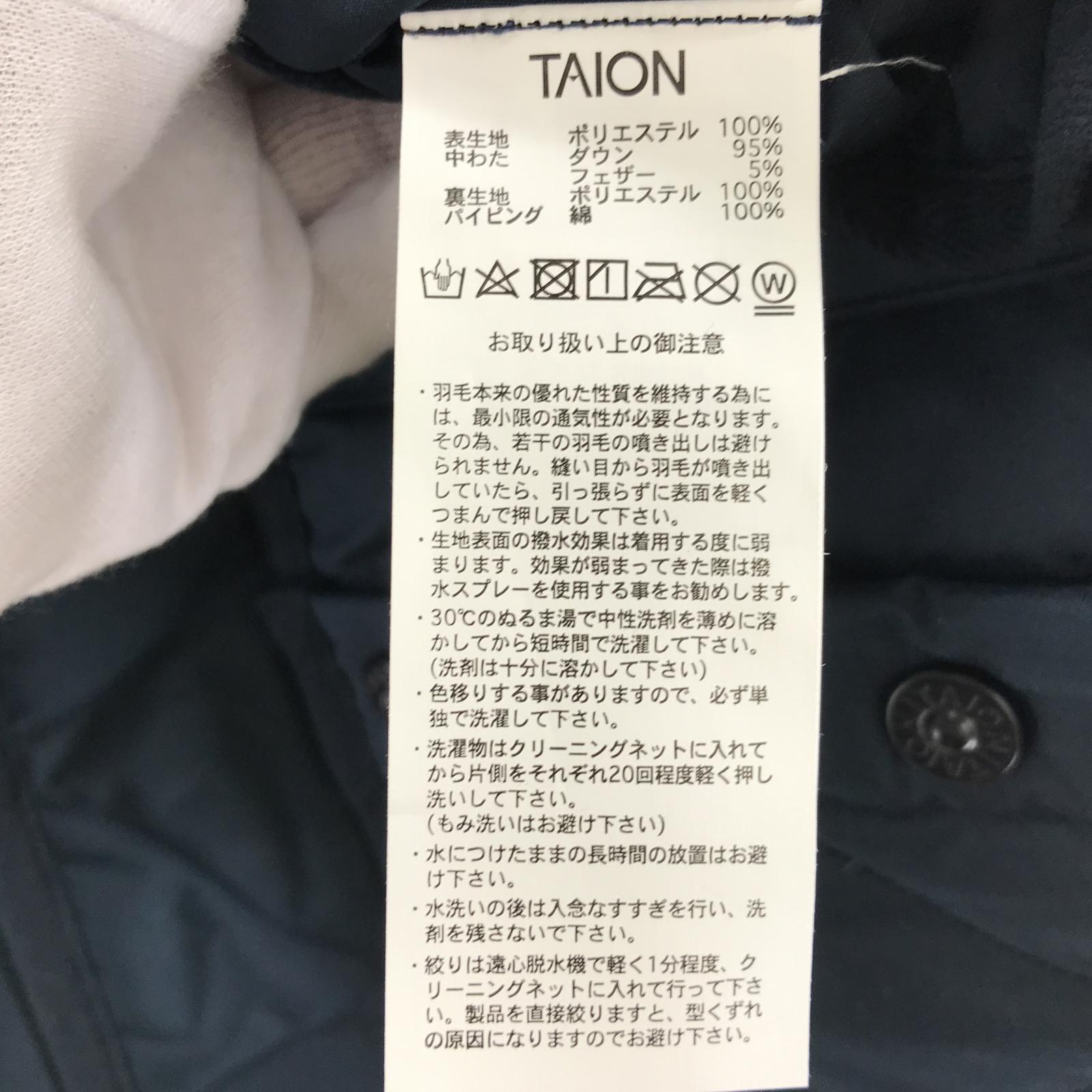 ダウンジャケット TAION 104B2ML-1 クルーネックダウンジャケット S M