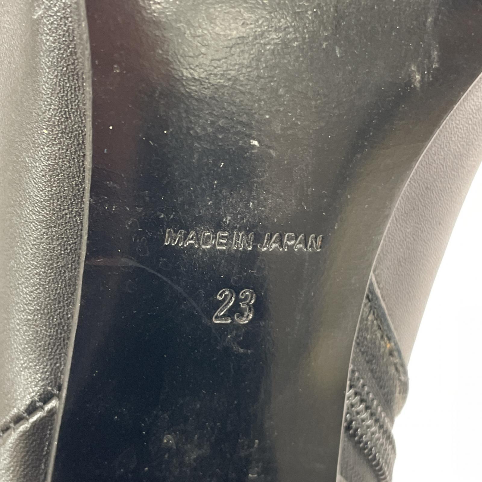 ブーツ メタリック ヒールショートブーツ 23.0 ブラック 23cm (US5 UK4 1/2 EU36) ブラック