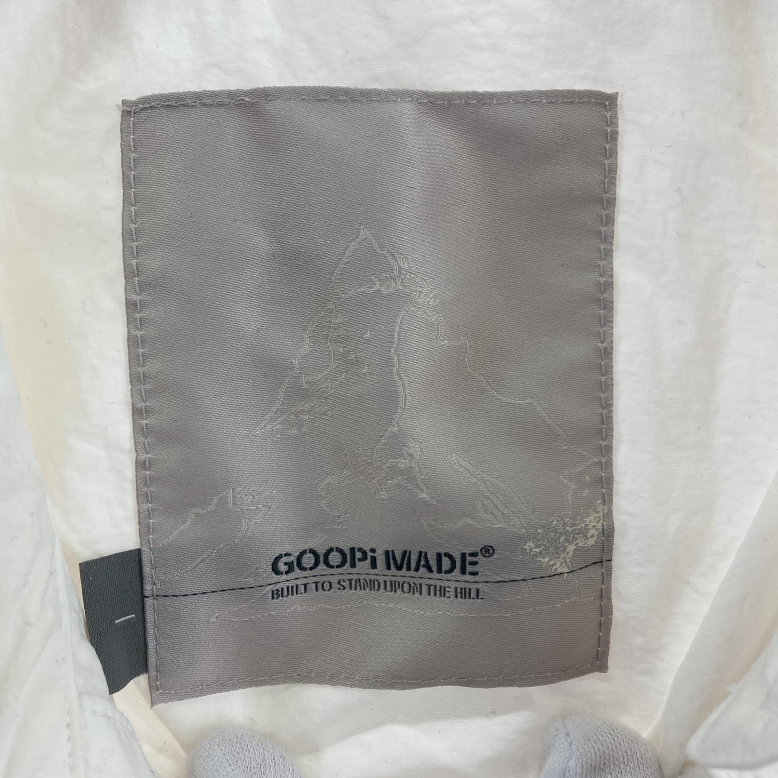 マウンテンパーカー GOOPi MADE/白/バンドカラー ホワイト