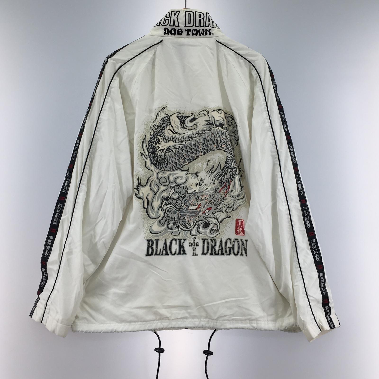 ブルゾン 黒龍 ナイロンジップジャケット 白 ホワイト