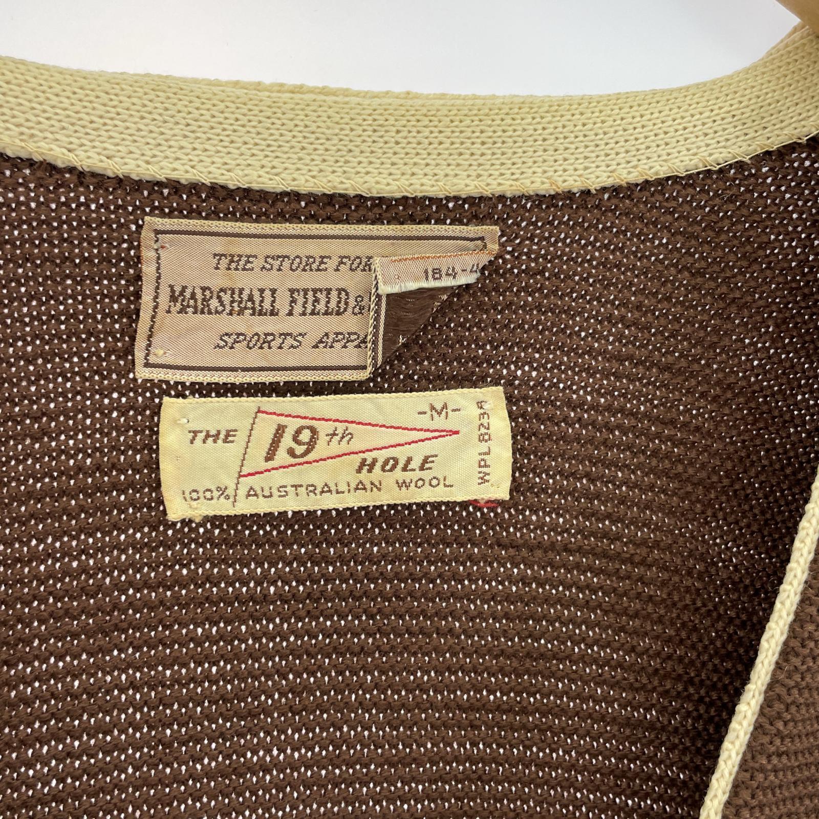 カーディガン 60-70s wool cardigan brown M M ブラウン