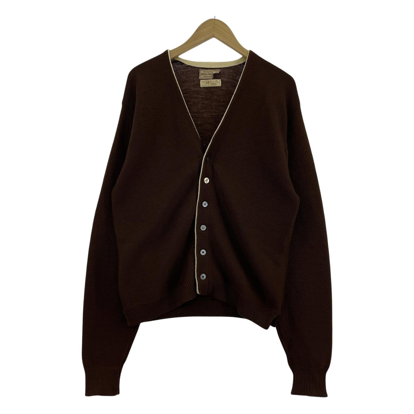 カーディガン 60-70s wool cardigan brown M M ブラウン