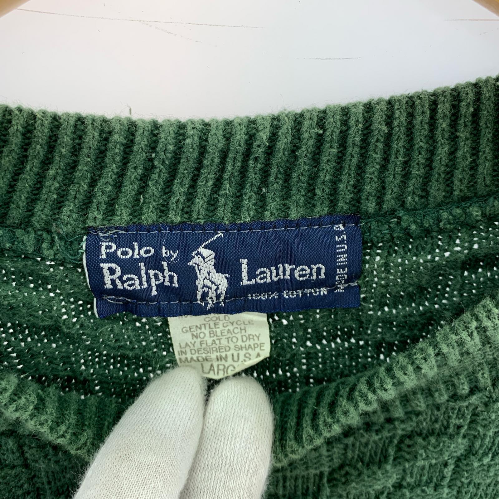 ニット 80s cotton knit green L L グリーン