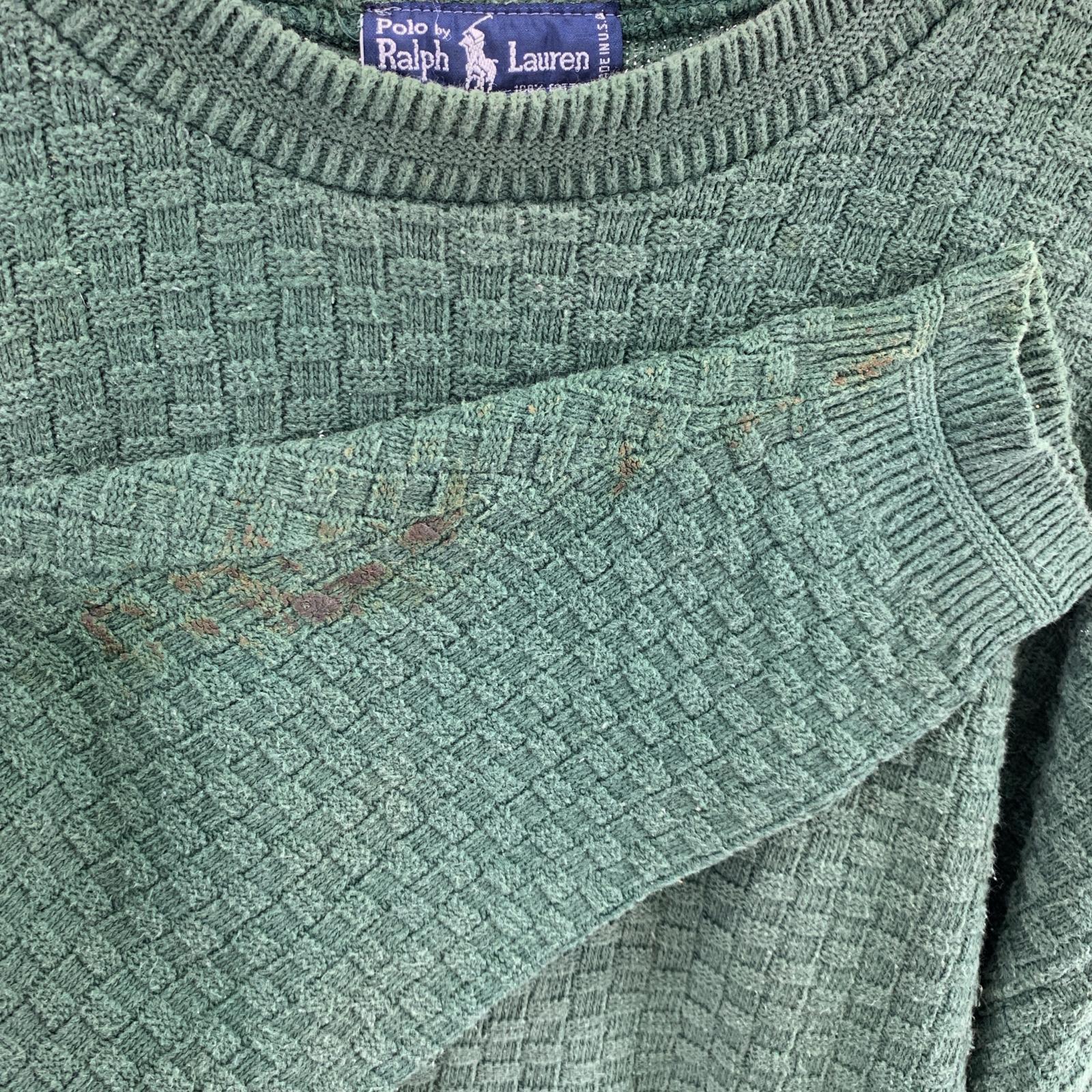 ニット 80s cotton knit green L L グリーン