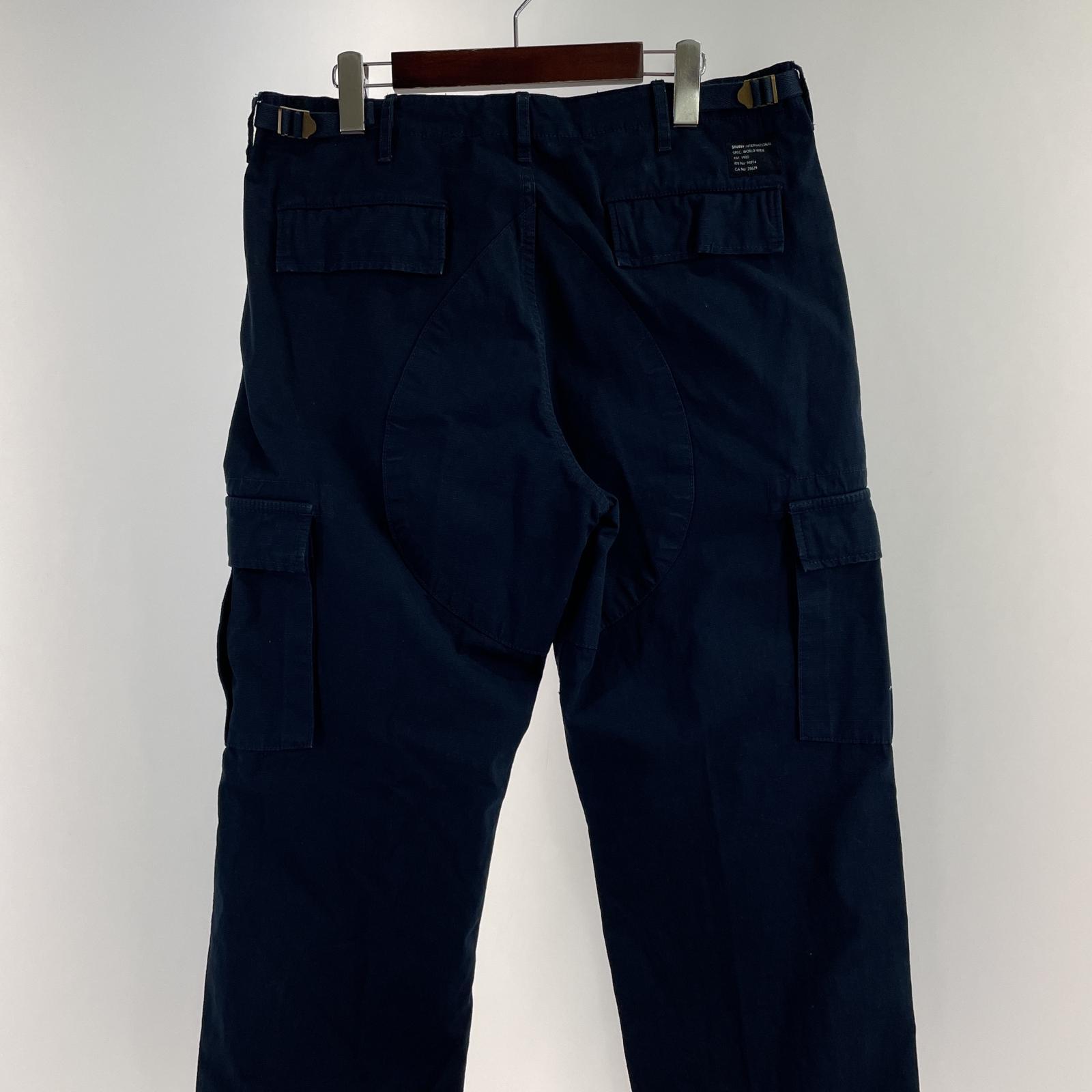 その他ボトムス STUSSY リップストップ カーゴパンツ 紺 32 ネイビー