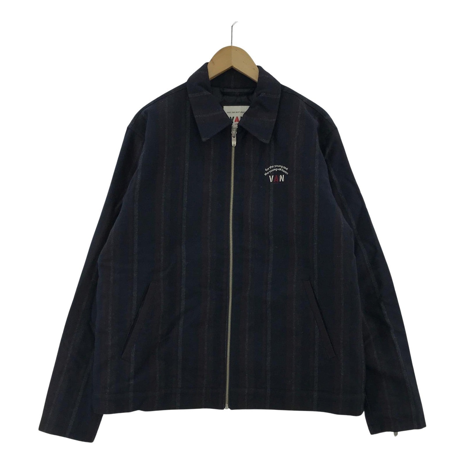 ジャケット ストライプ ボンバージャケット (LL)NVY LL ネイビー