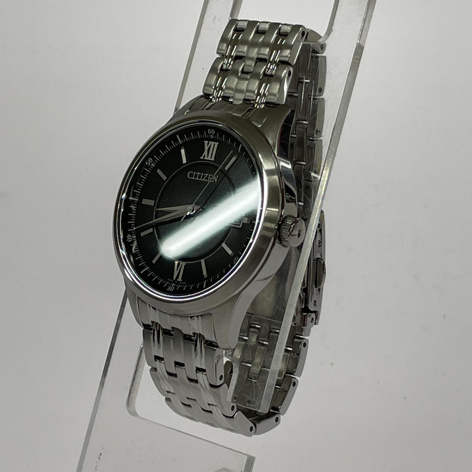 腕時計 CITIZEN アナログ 自動巻き腕時計 黒 シルバー