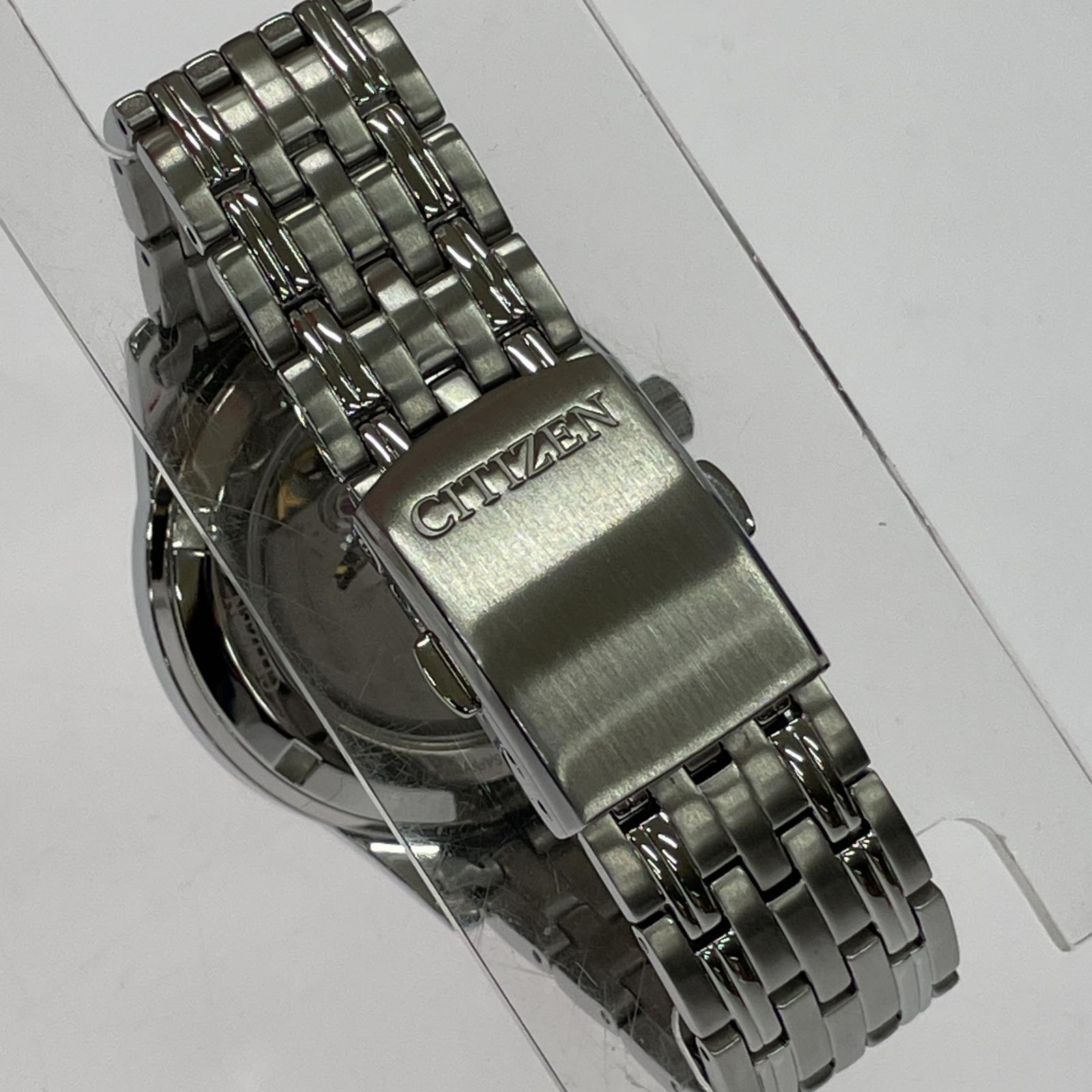 腕時計 CITIZEN アナログ 自動巻き腕時計 黒 シルバー