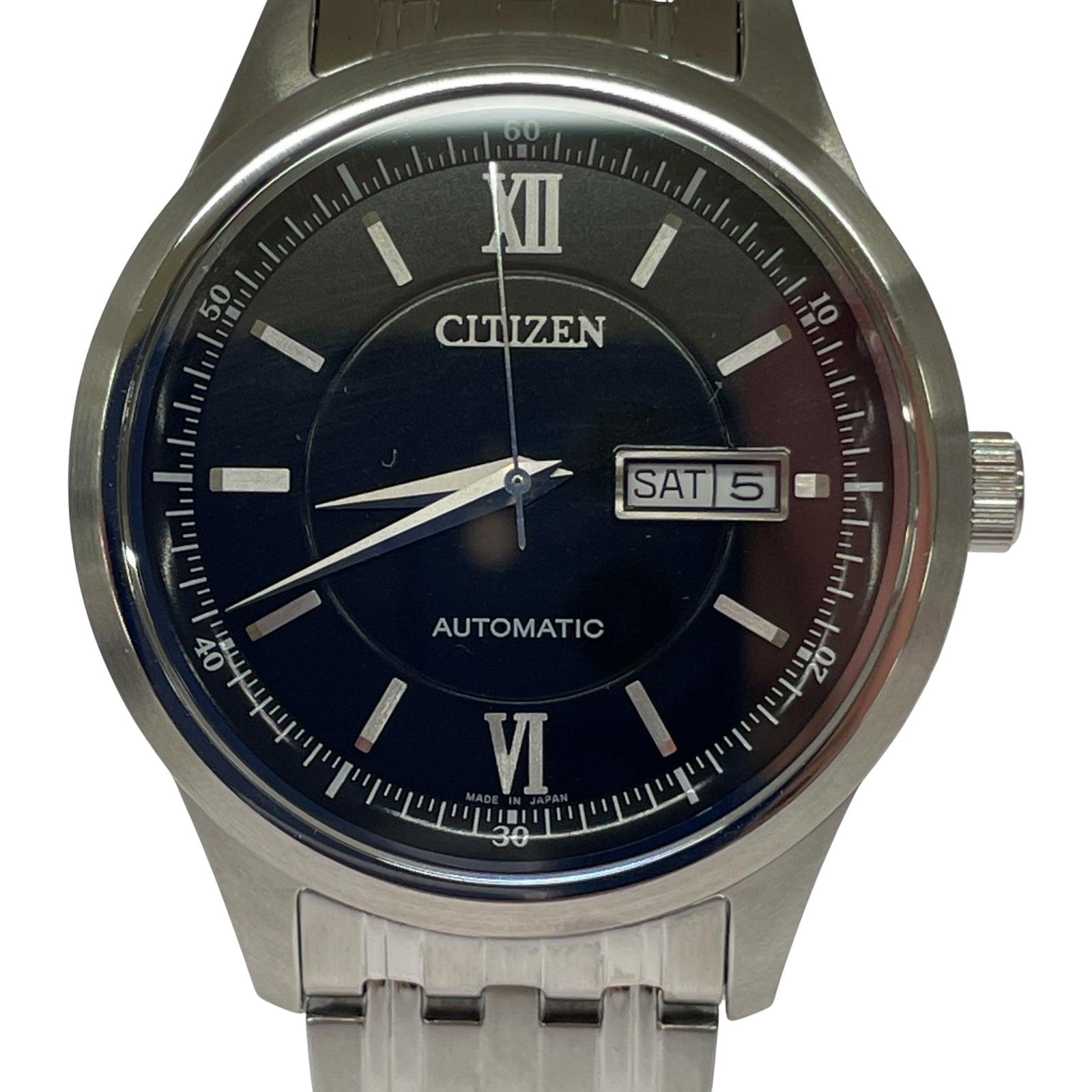 腕時計 CITIZEN アナログ 自動巻き腕時計 黒 シルバー