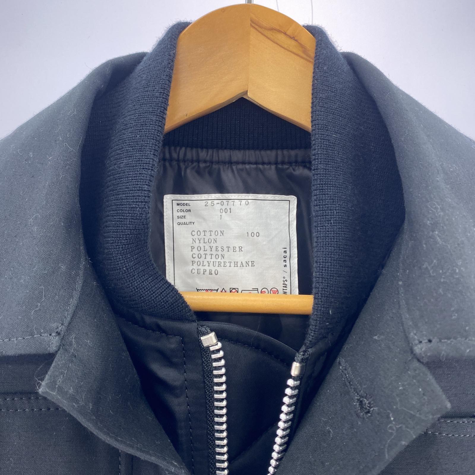 ブルゾン ×sacai Cotton Back Satin Nylon Twill 黒 ブラック