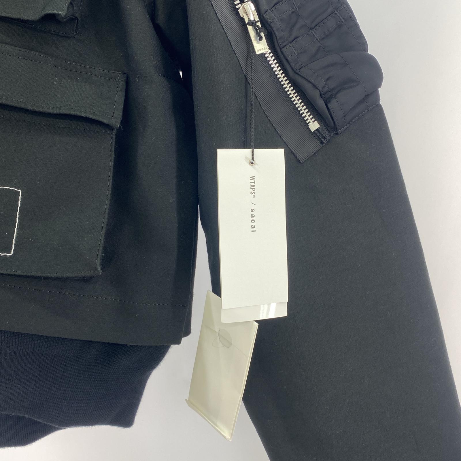 ブルゾン ×sacai Cotton Back Satin Nylon Twill 黒 ブラック