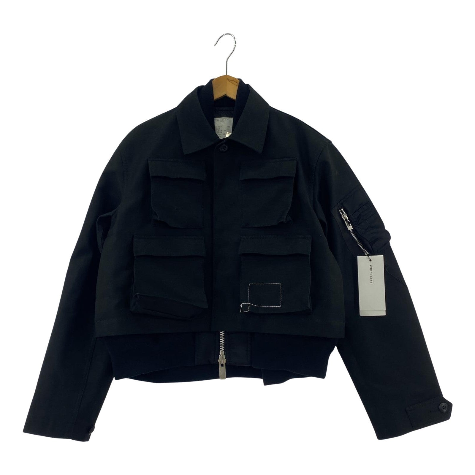 ブルゾン ×sacai Cotton Back Satin Nylon Twill 黒 ブラック
