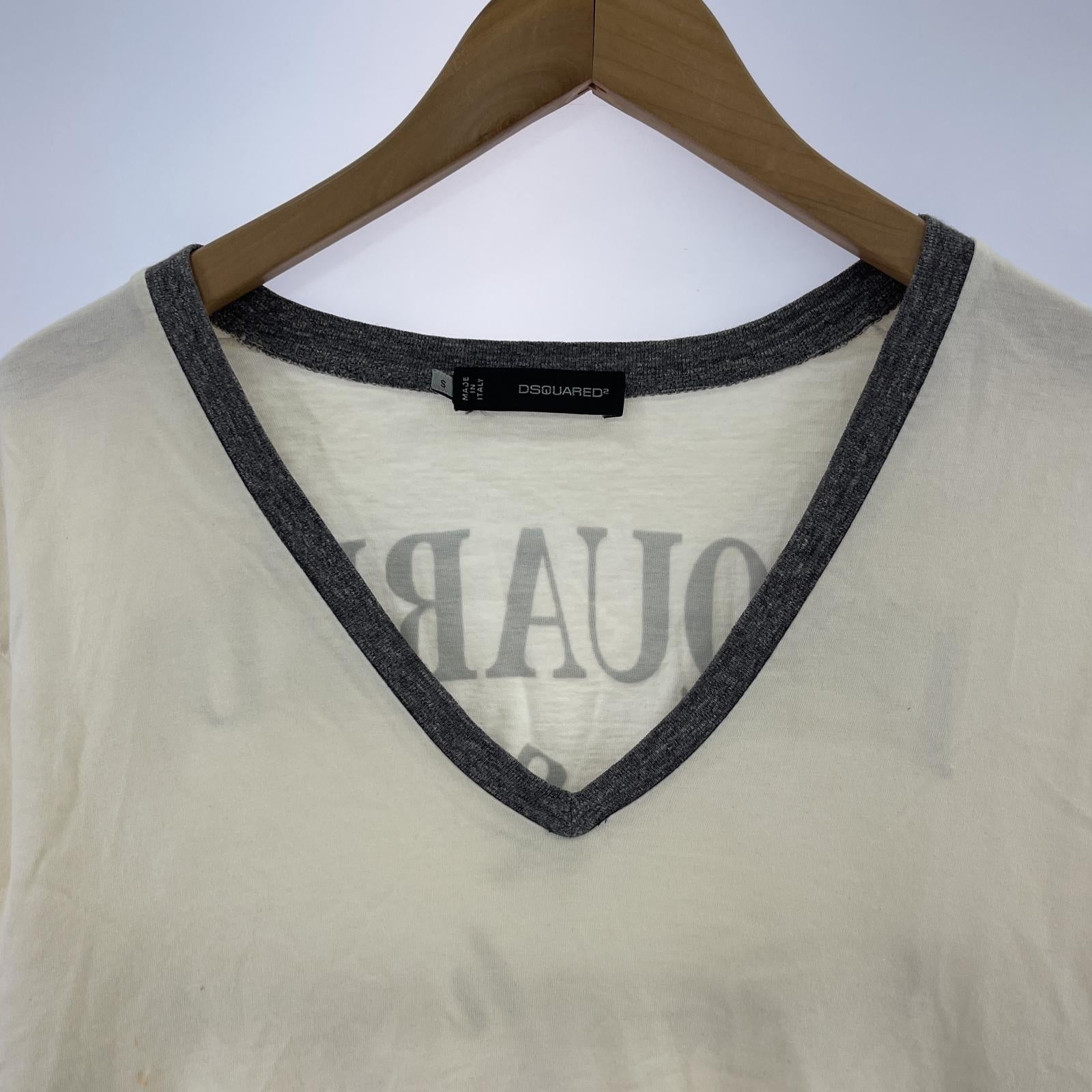 半袖Tシャツ Vネック SSカットソー 白 (S) S ホワイト