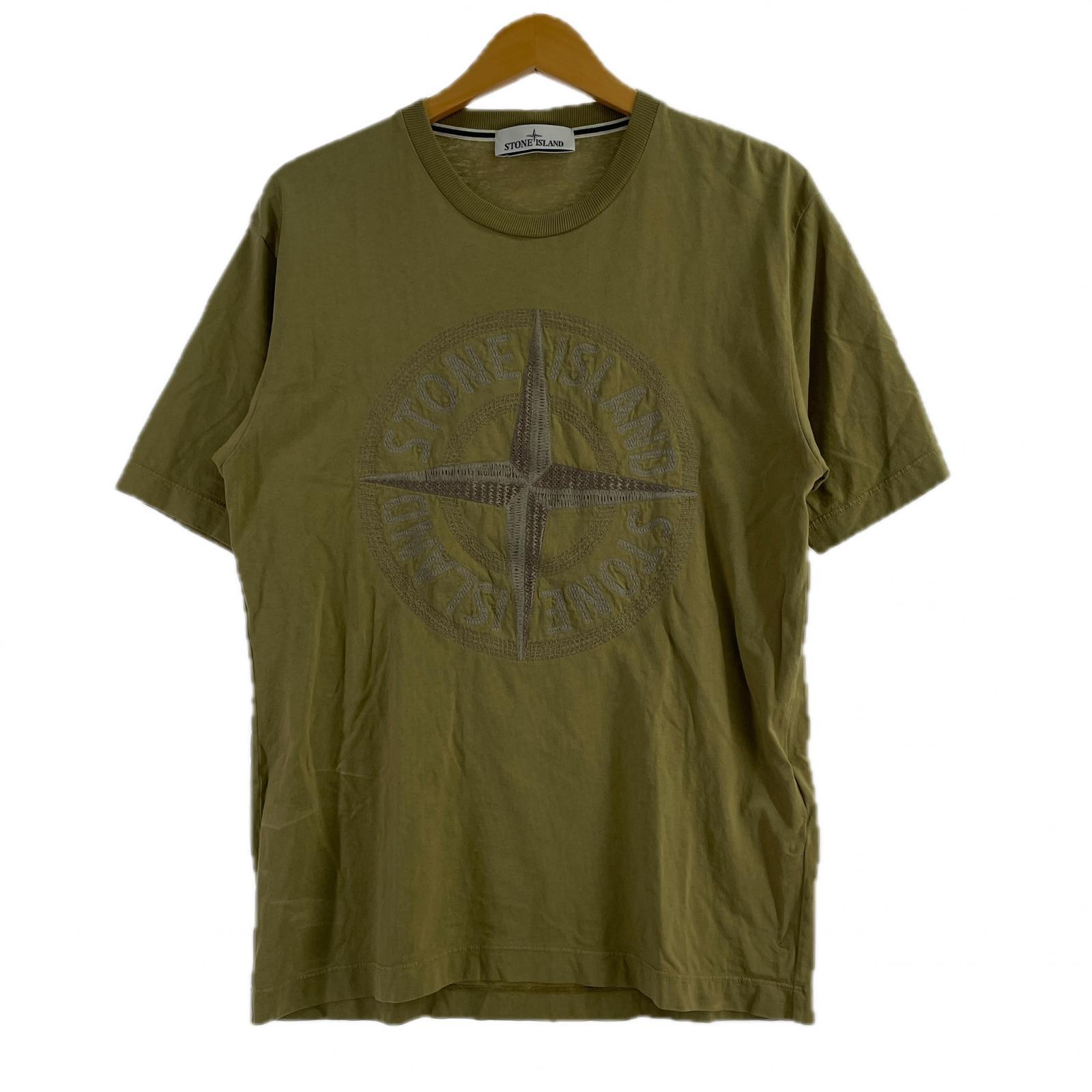 半袖Tシャツ Stitch Three logo embroidery カーキ (S) フリー