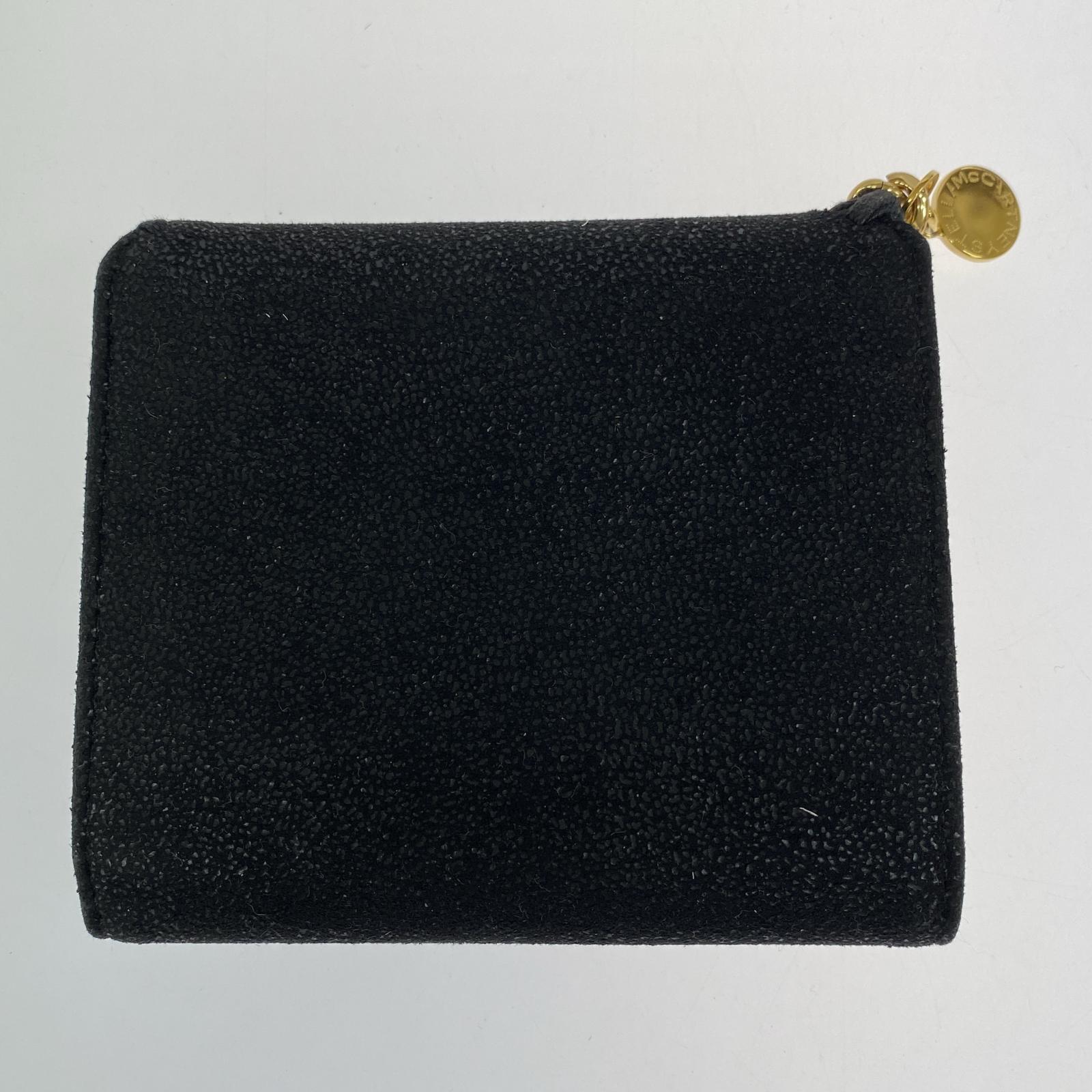 コンパクトウォレット 3つ折り財布 スウェード BLK ブラック