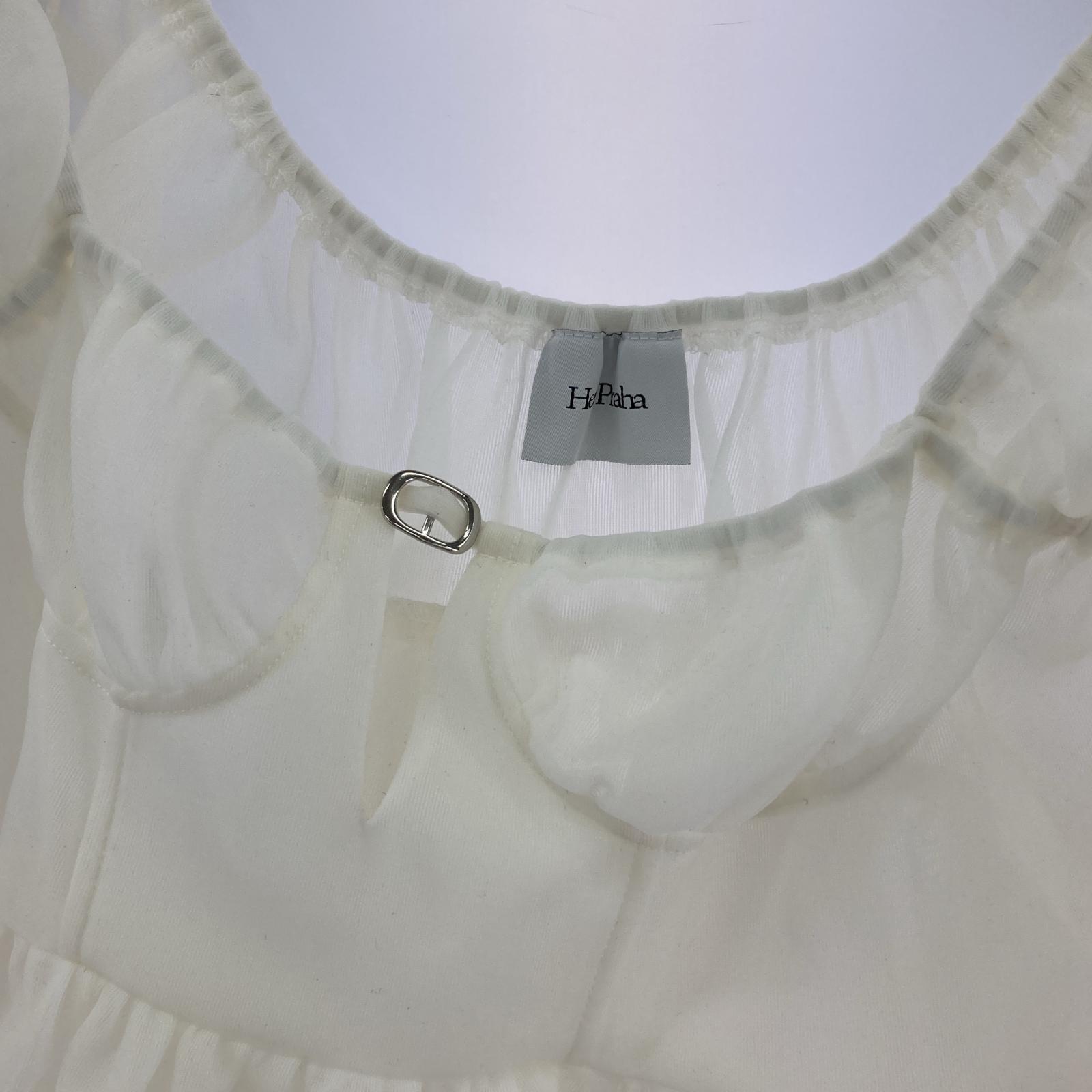 ワンピース HerPraha Flare puffy dress ホワイト