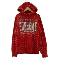 パーカー 21AW Rhinestone Hooded Sweatshirt S レッド