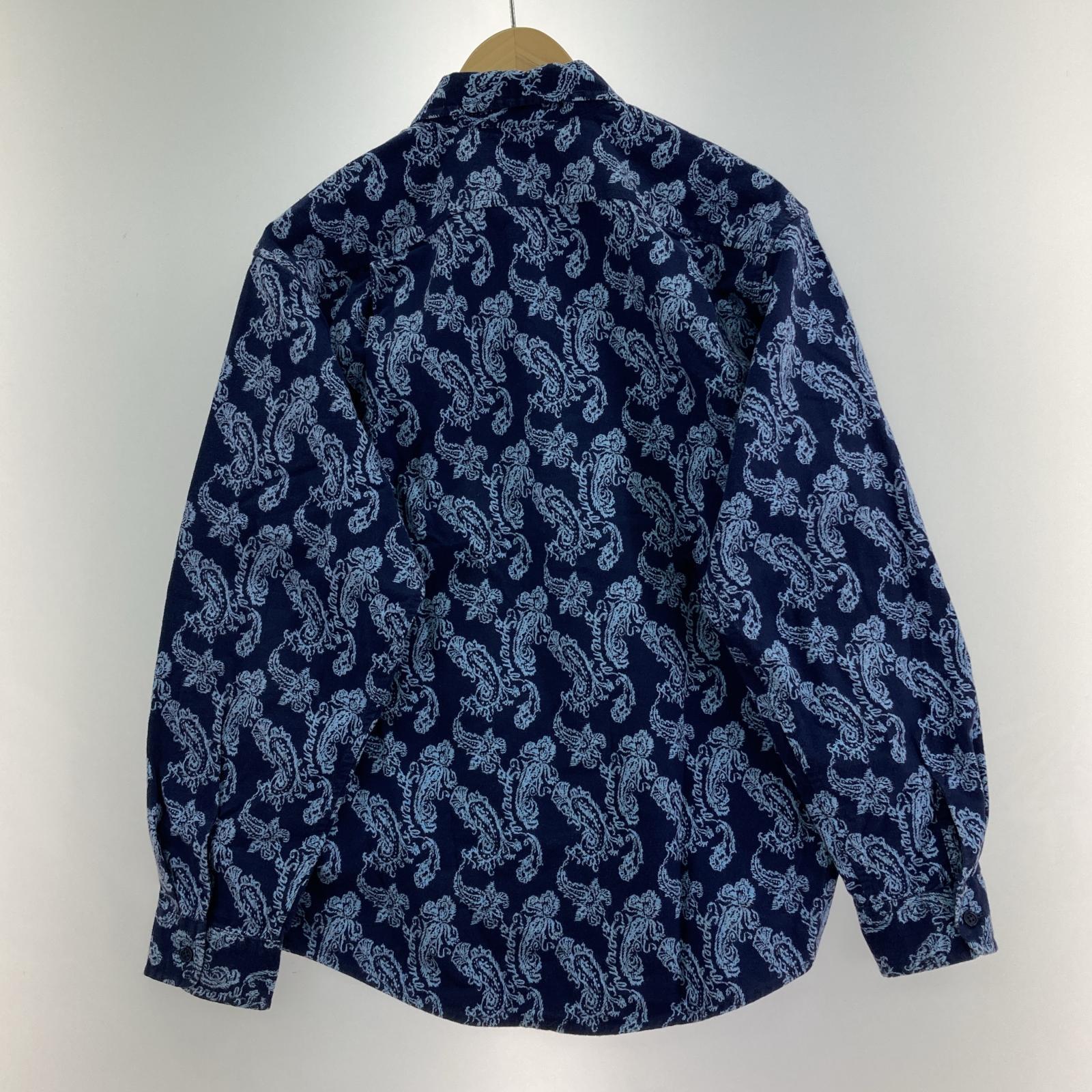 長袖シャツ 2024AW PAISLEY FLANNEL SHIRT NAVY S S ブルー