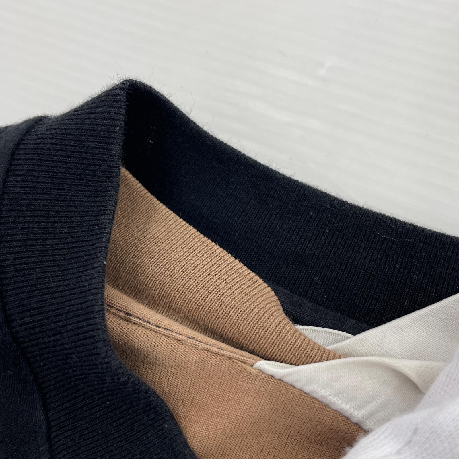 半袖Tシャツ 21A03 21AW Layered 2tone (2) 黒茶 ブラック