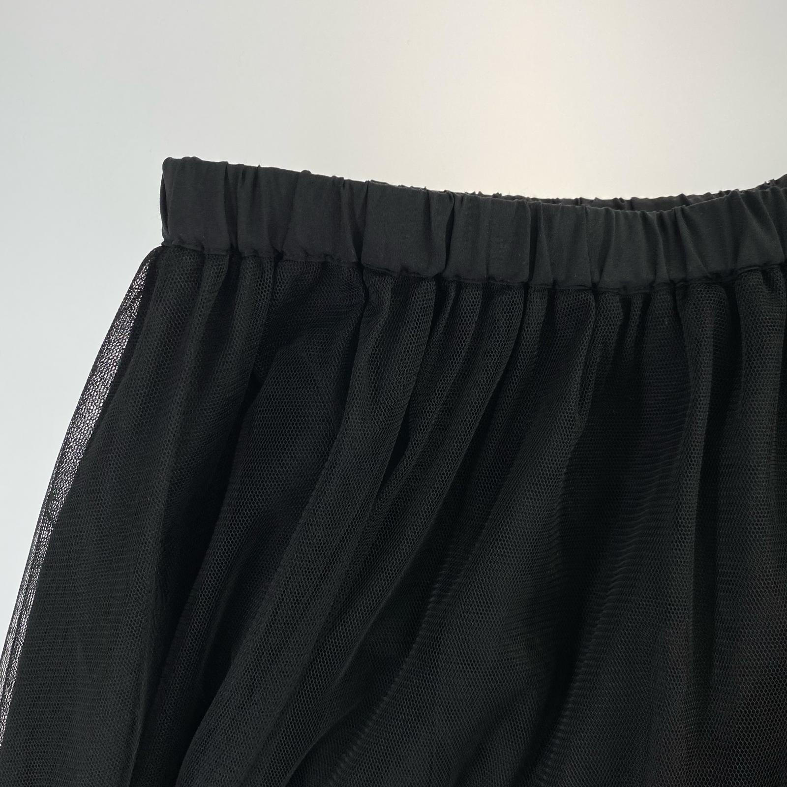 ロングスカート 黒 (F) ブラック