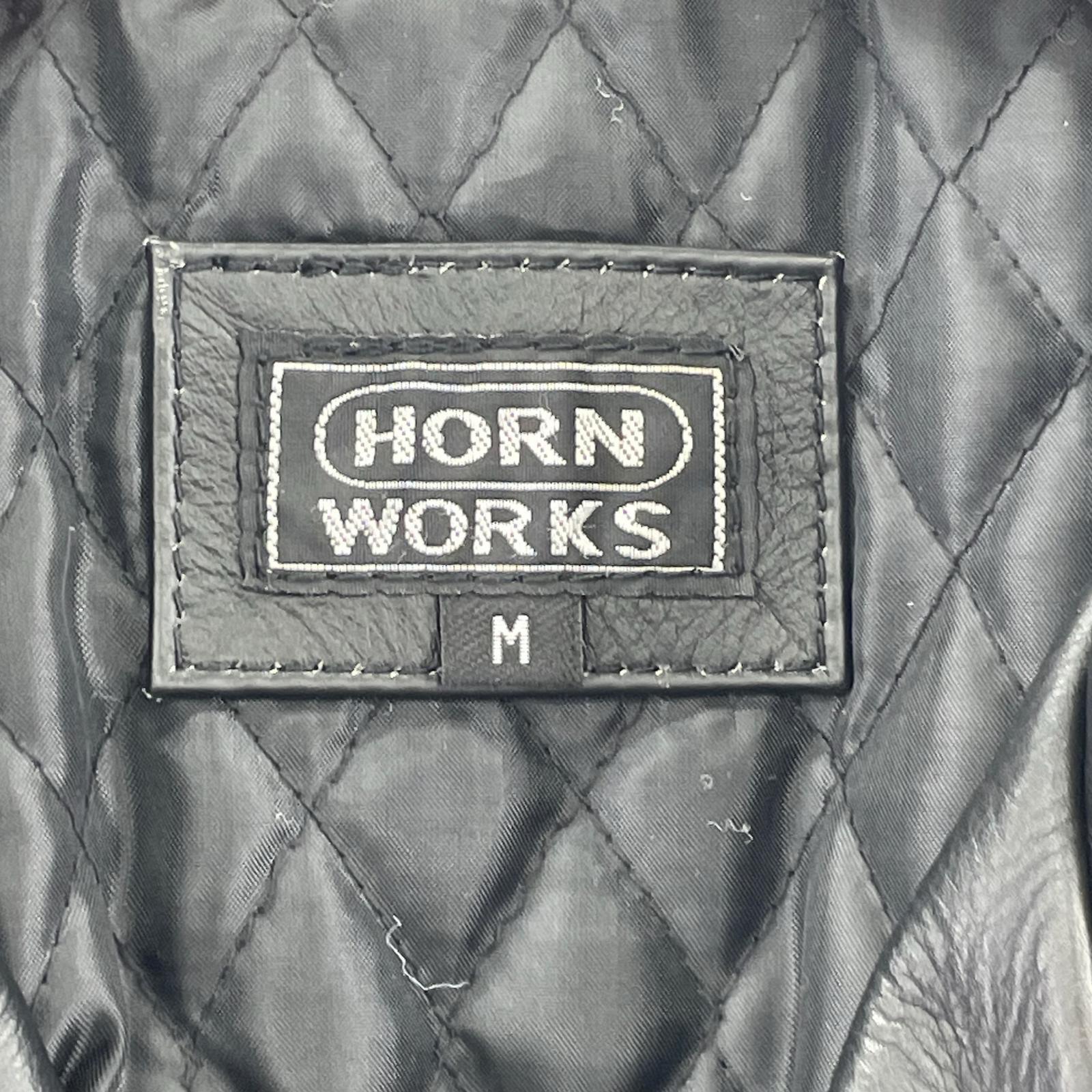 レザージャケット HORN WORKS 牛革 ライダースジャケット M M ブラック