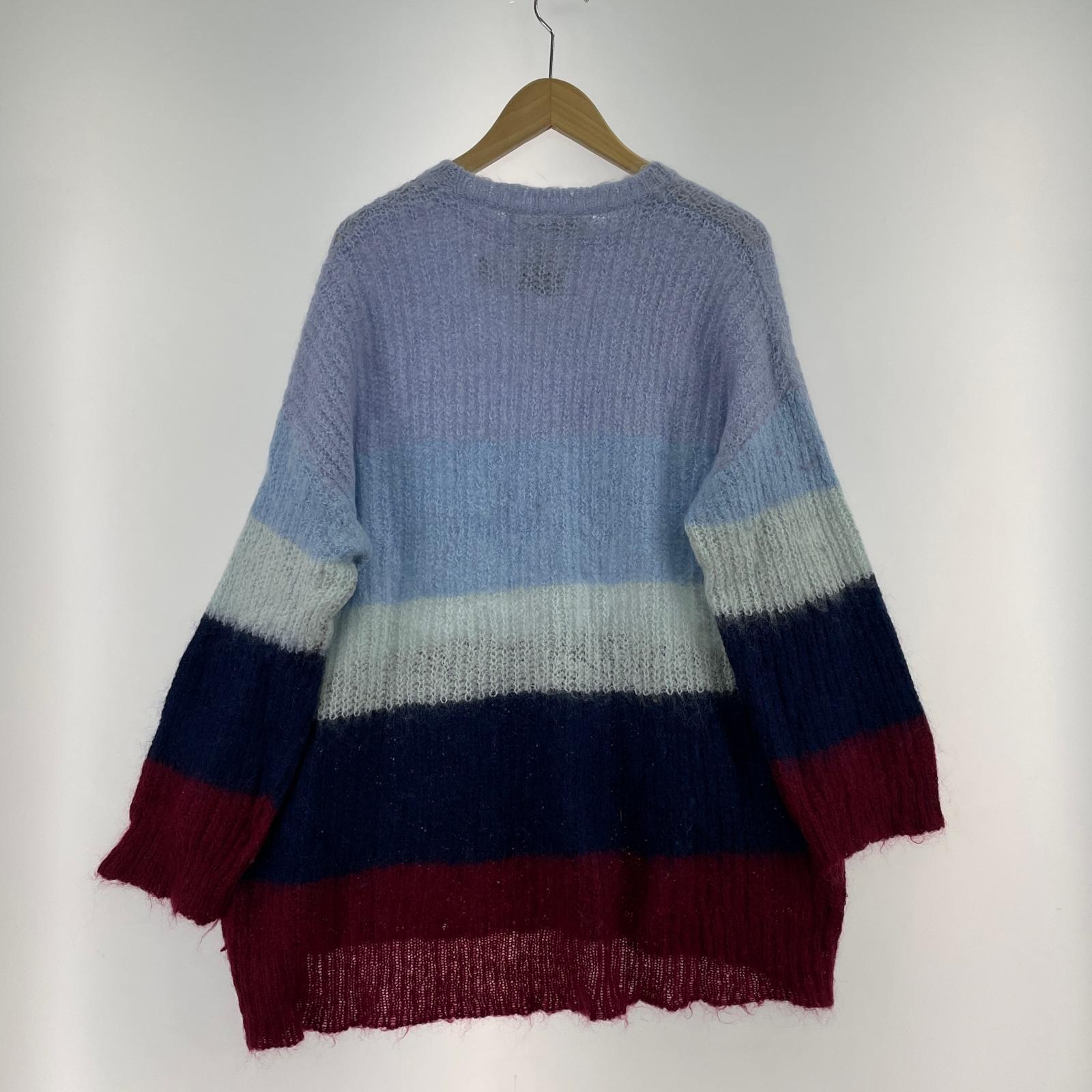ニット 22SS NANA Mohair Border Knit 青紫 F マルチカラー