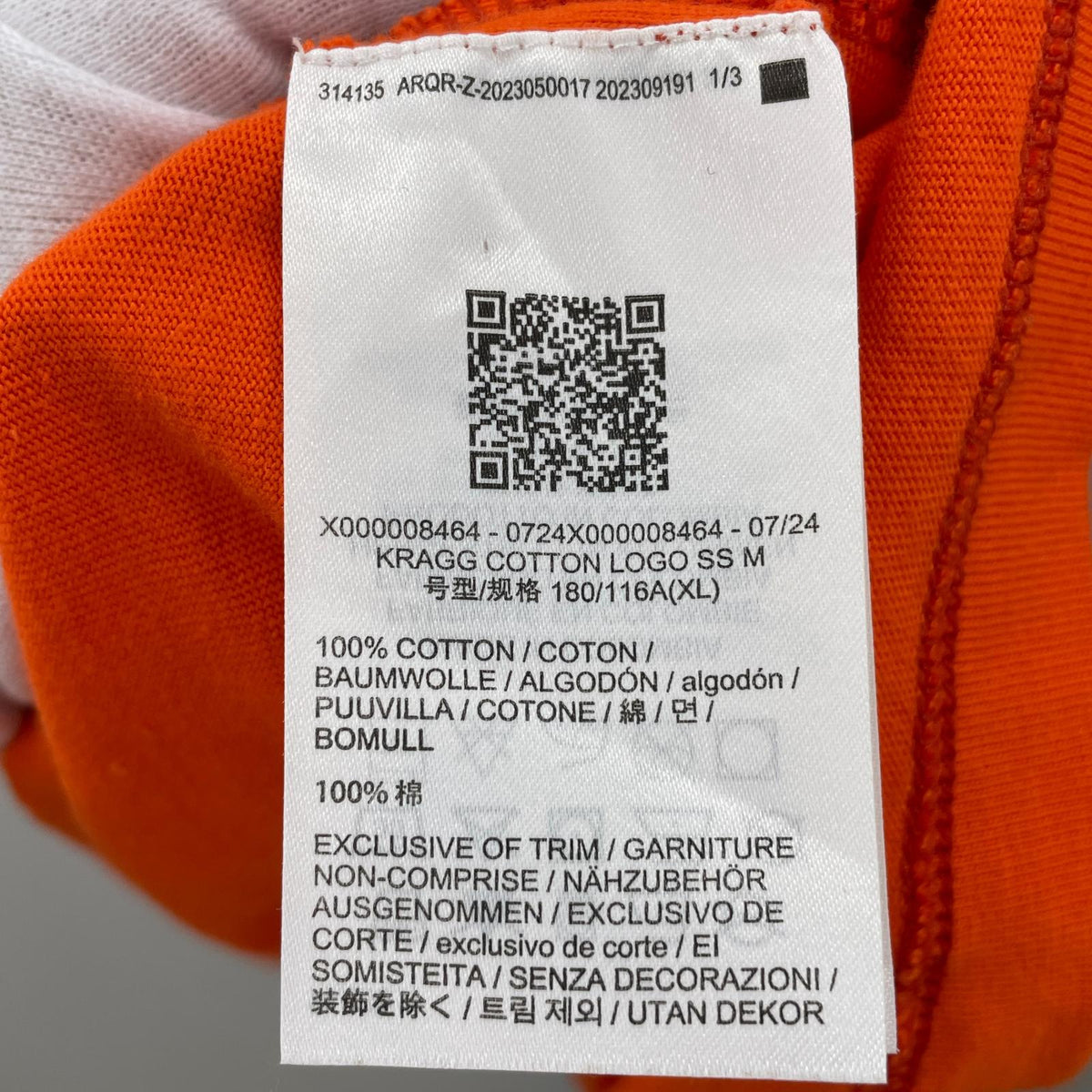 半袖Tシャツ Kragg Cotton Logo SS M/XL/ORG