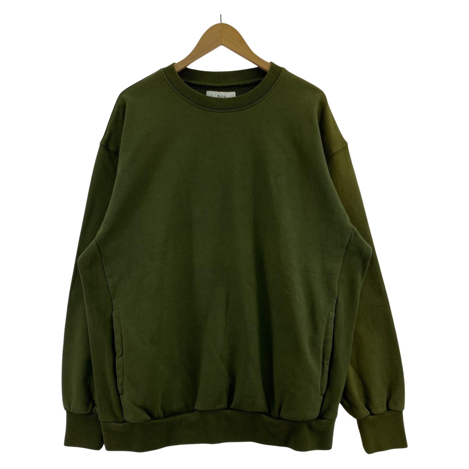 スウェット Acy GARMENT DYE CREW NECK SWEAT 2 カーキ