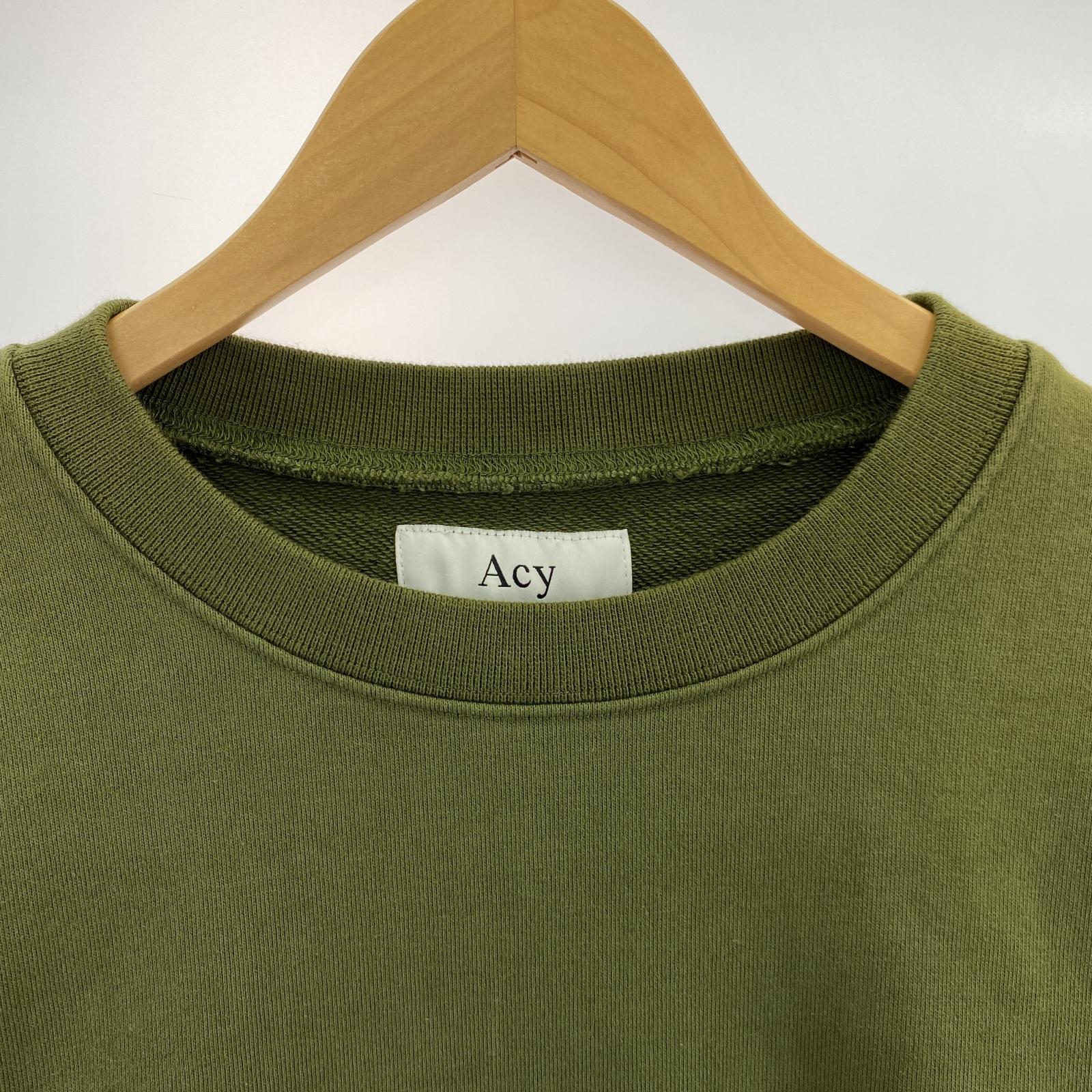 スウェット Acy GARMENT DYE CREW NECK SWEAT 2 カーキ