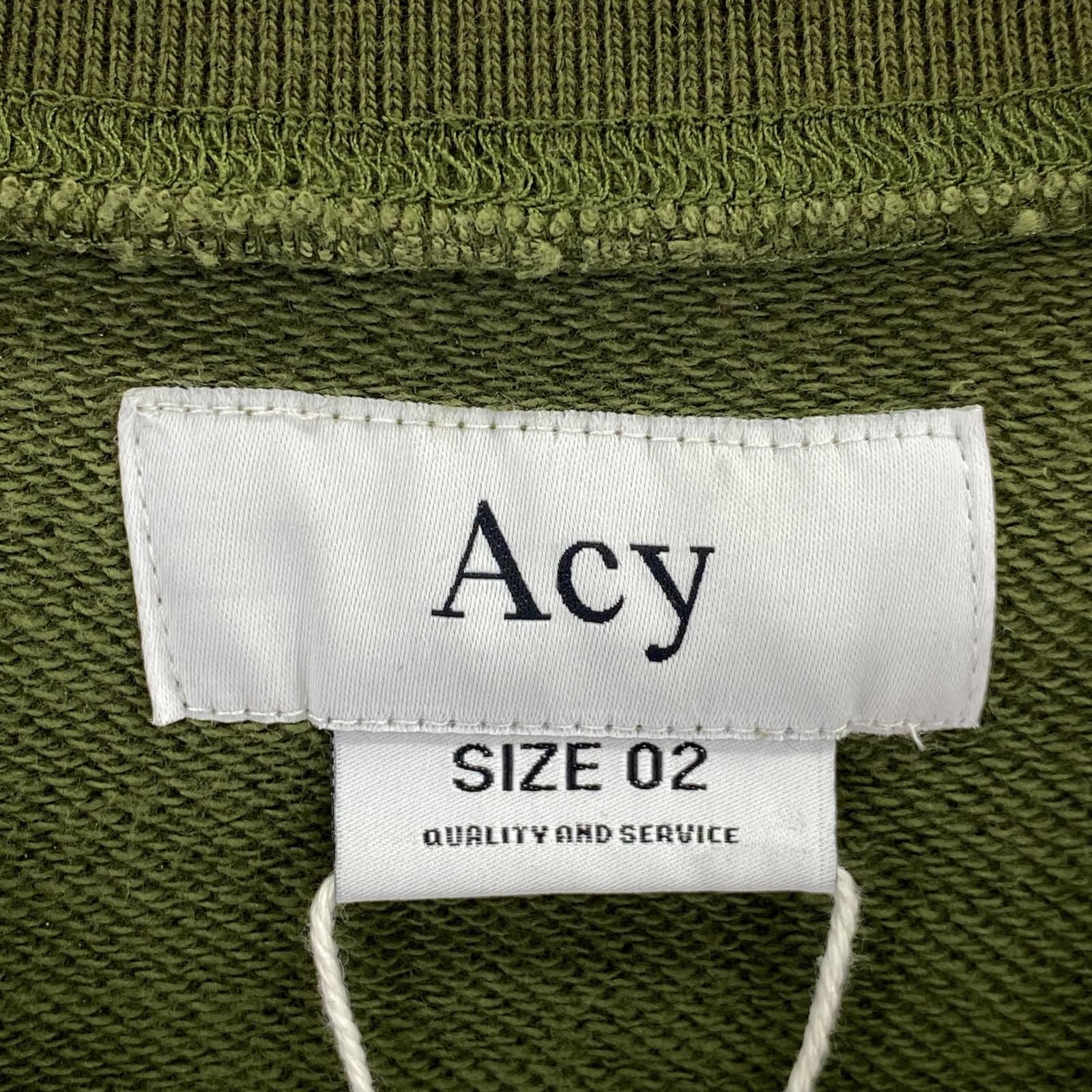 スウェット Acy GARMENT DYE CREW NECK SWEAT 2 カーキ