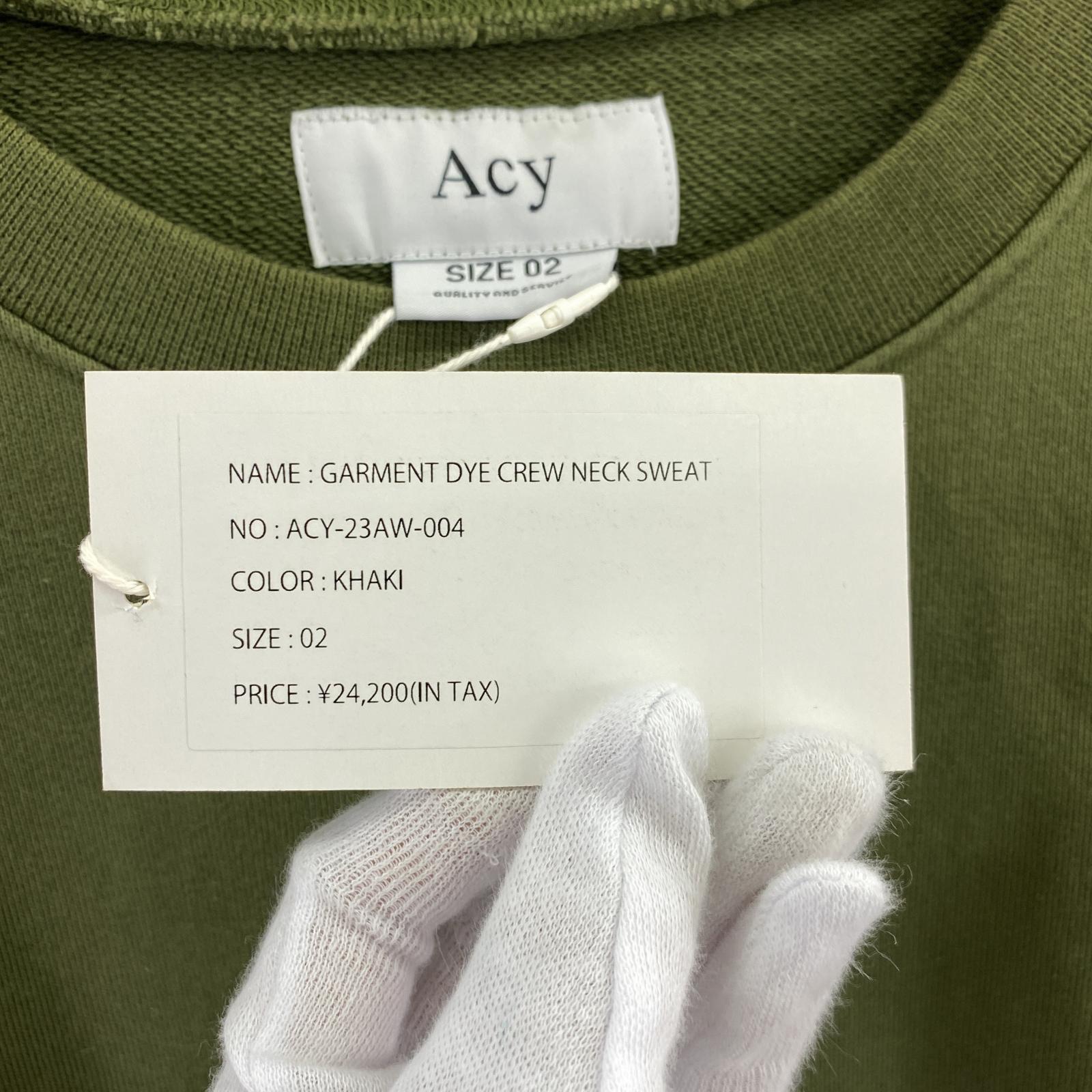 スウェット Acy GARMENT DYE CREW NECK SWEAT 2 カーキ